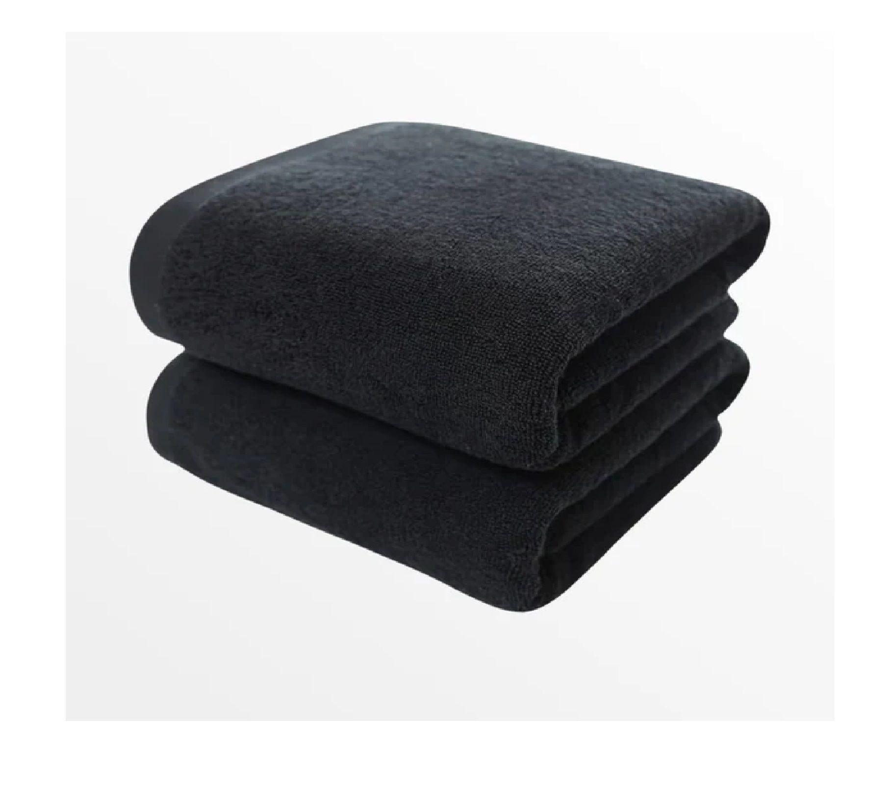 Set 3 toallas Negra microfibra para barberias hoteles gym hogar 35x75cm-5