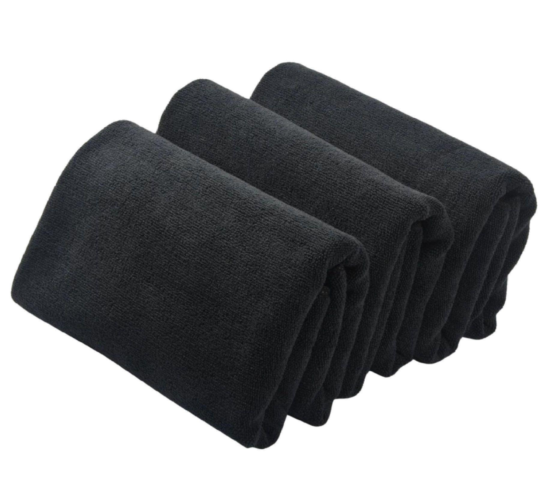 Set 3 toallas Negra microfibra para barberias hoteles gym hogar 35x75cm-7
