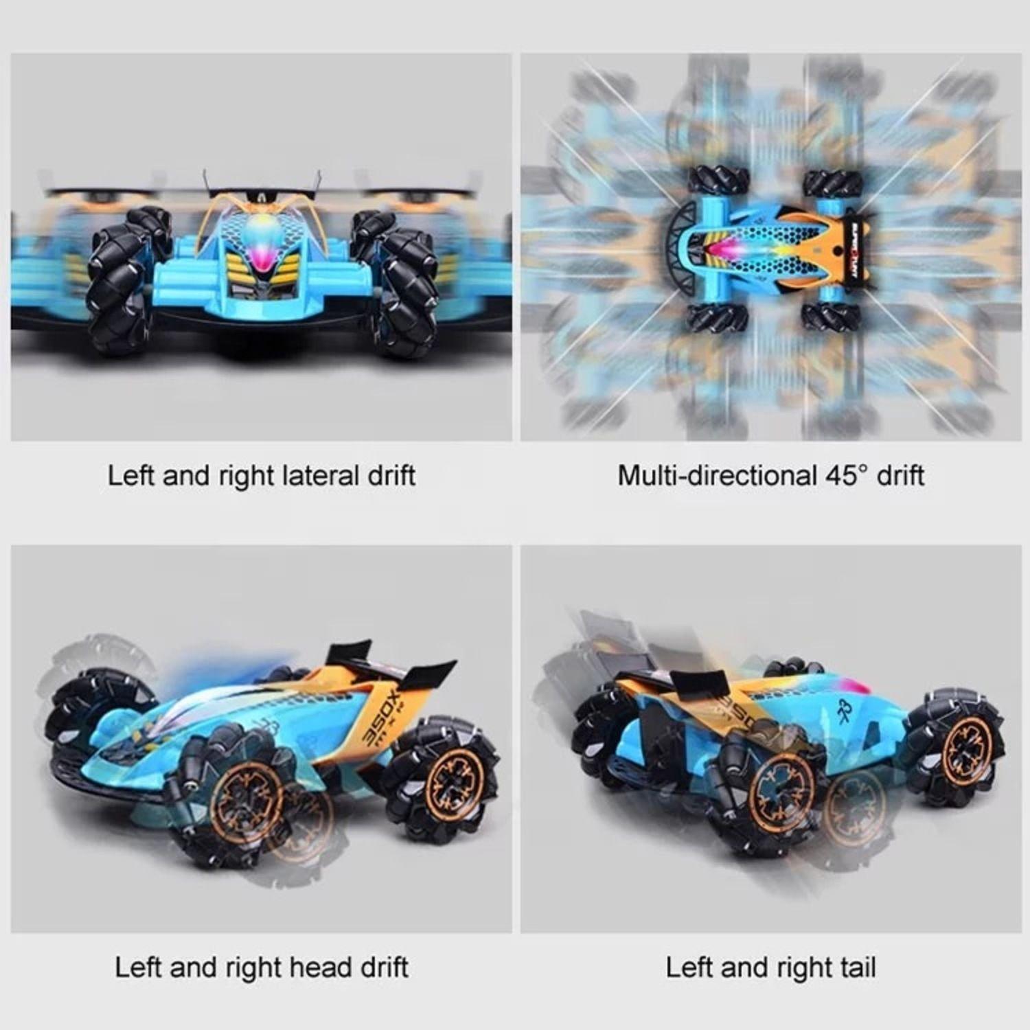 Auto de Carrera - Acrobático - Efecto Cohete  Control Remoto 2.4Ghz Celeste-5