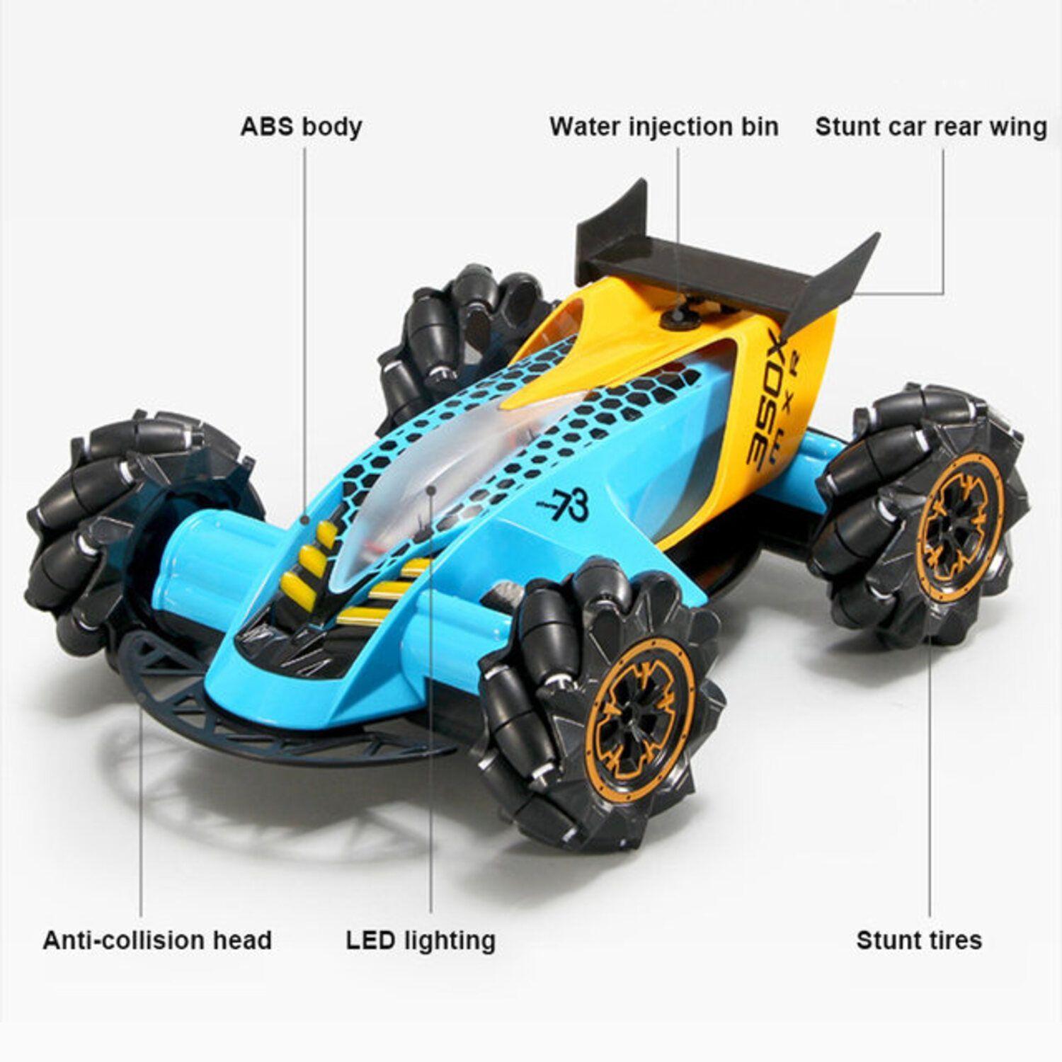 Auto de Carrera - Acrobático - Efecto Cohete  Control Remoto 2.4Ghz Celeste-6