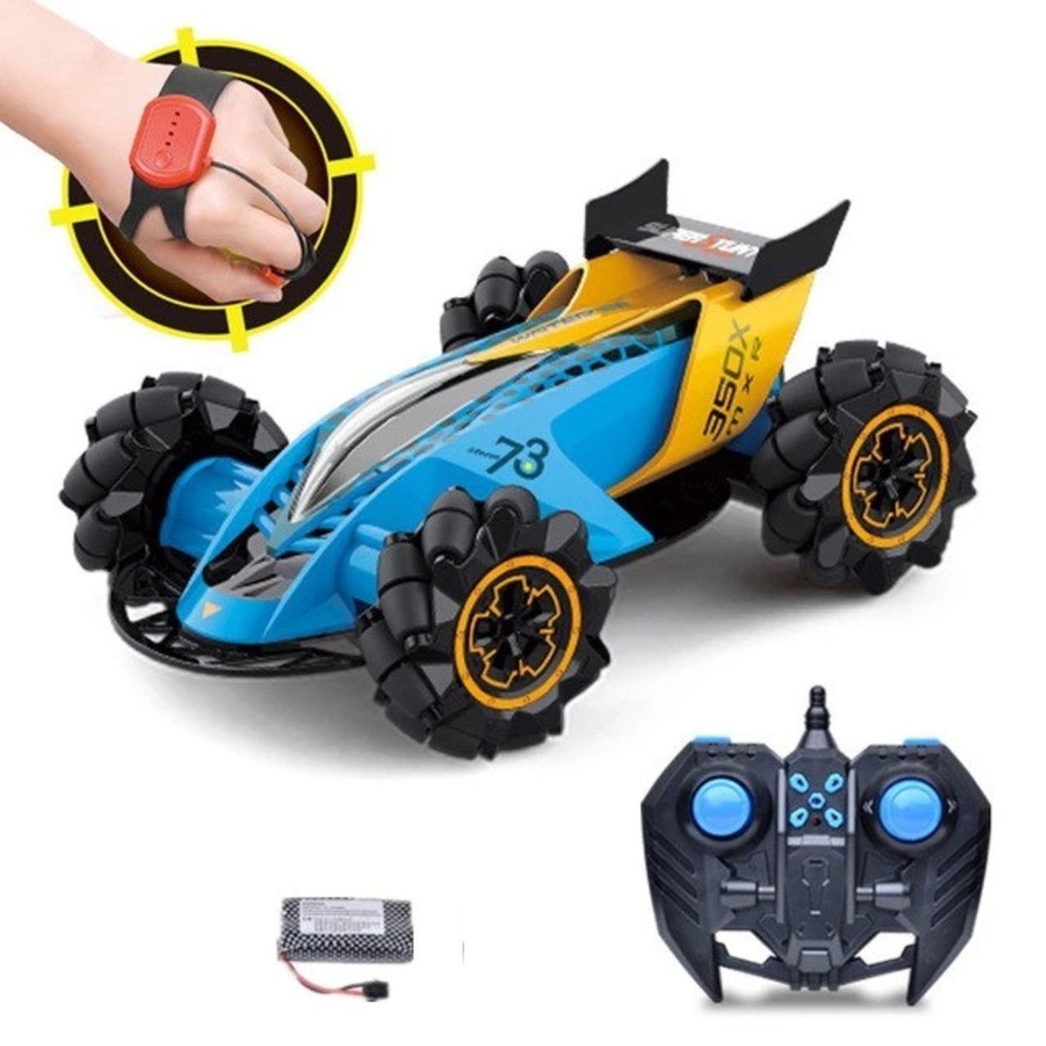 Auto de Carrera - Acrobático - Efecto Cohete  Control Remoto 2.4Ghz Celeste-4
