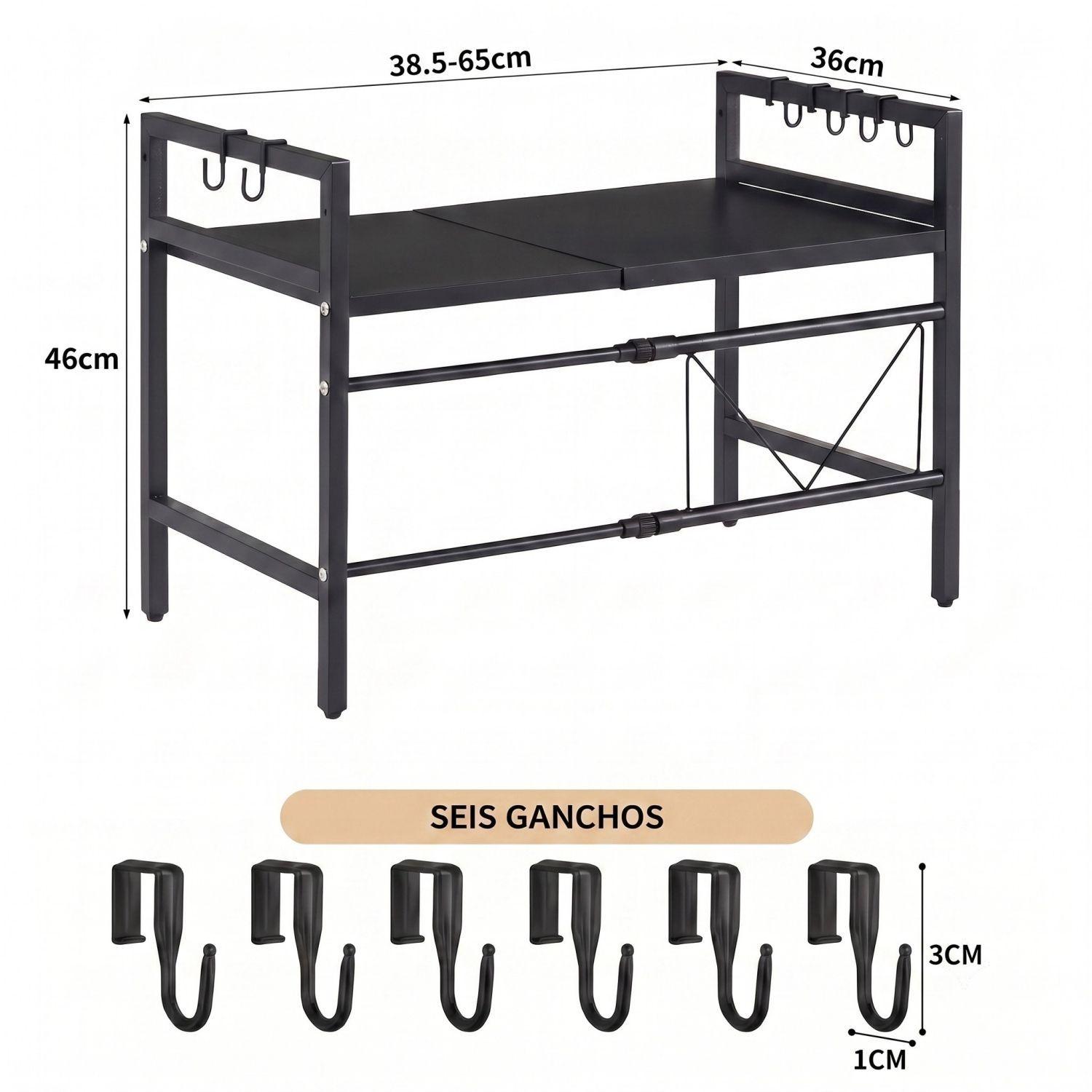 Estante Repisa Extensible Horno Microondas ConGanchos Rack-5
