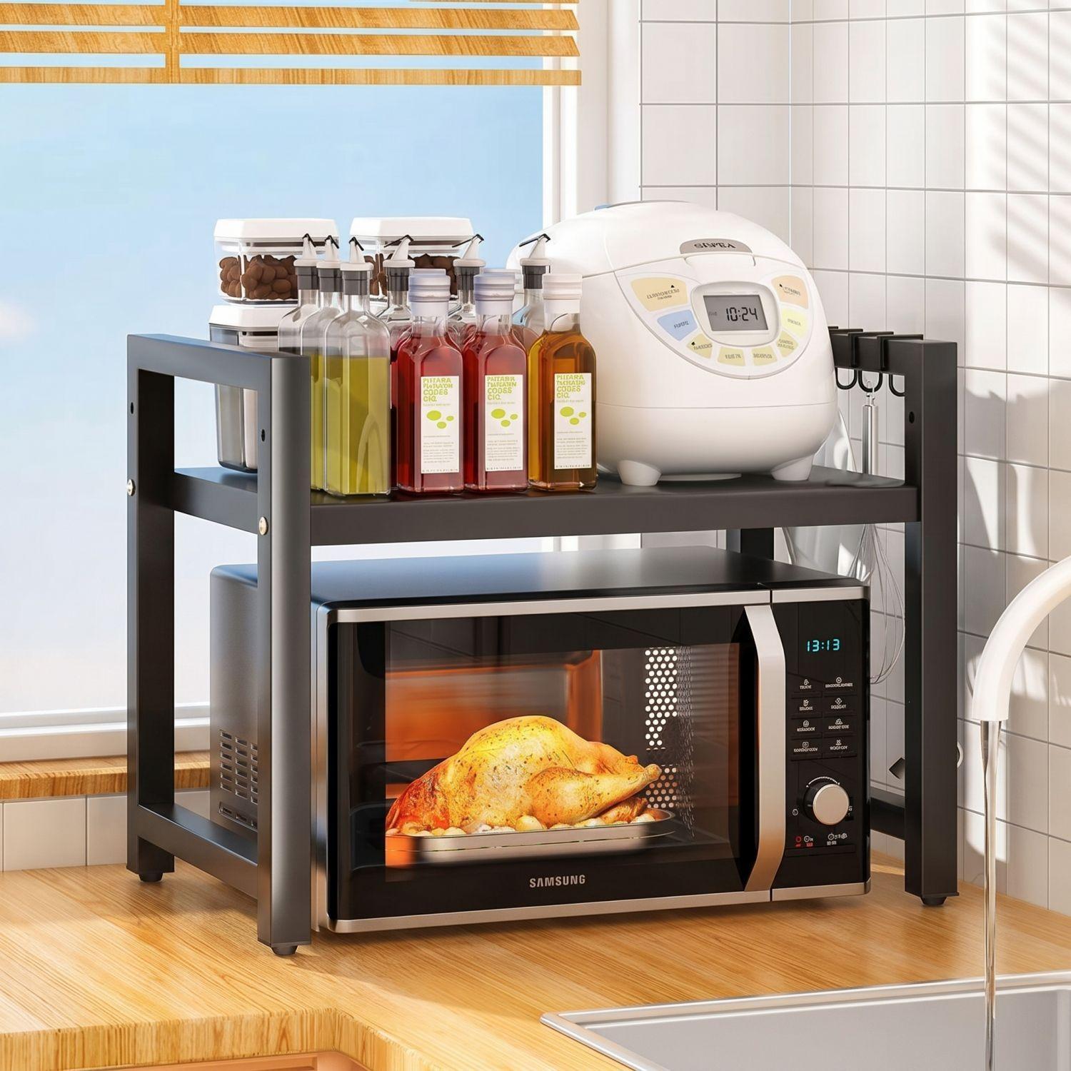 Estante Repisa Extensible Horno Microondas ConGanchos Rack-6