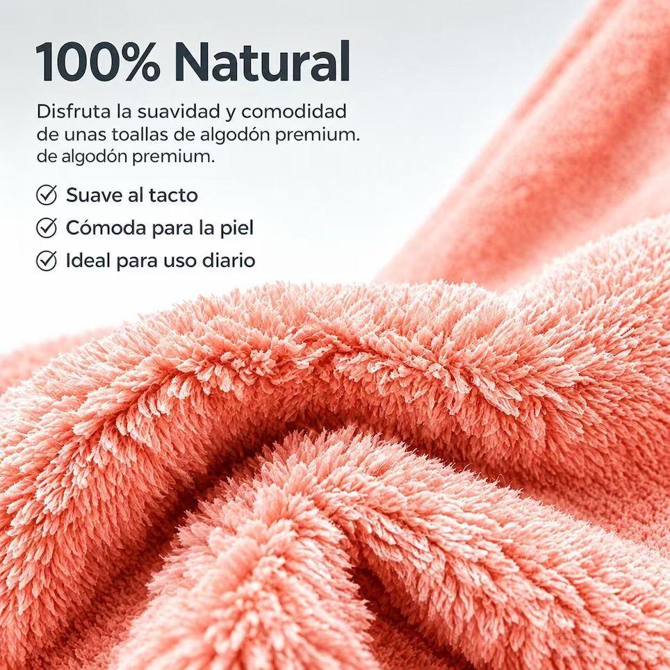 Juego de Toallas Ba o 3 Piezas Algod n Extra Grande 80x150cm Suave y Absorbente Coral-7