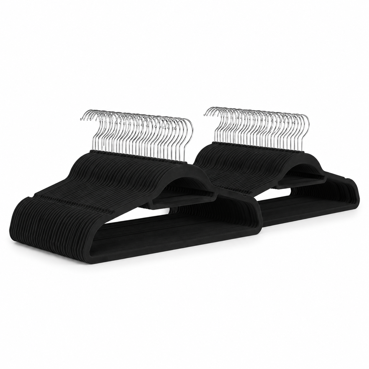 Set 30 Perchas Colgadores De Ropa De Terciopelo Antideslizantes Para Closet Ahorro De Espacio Negro-0