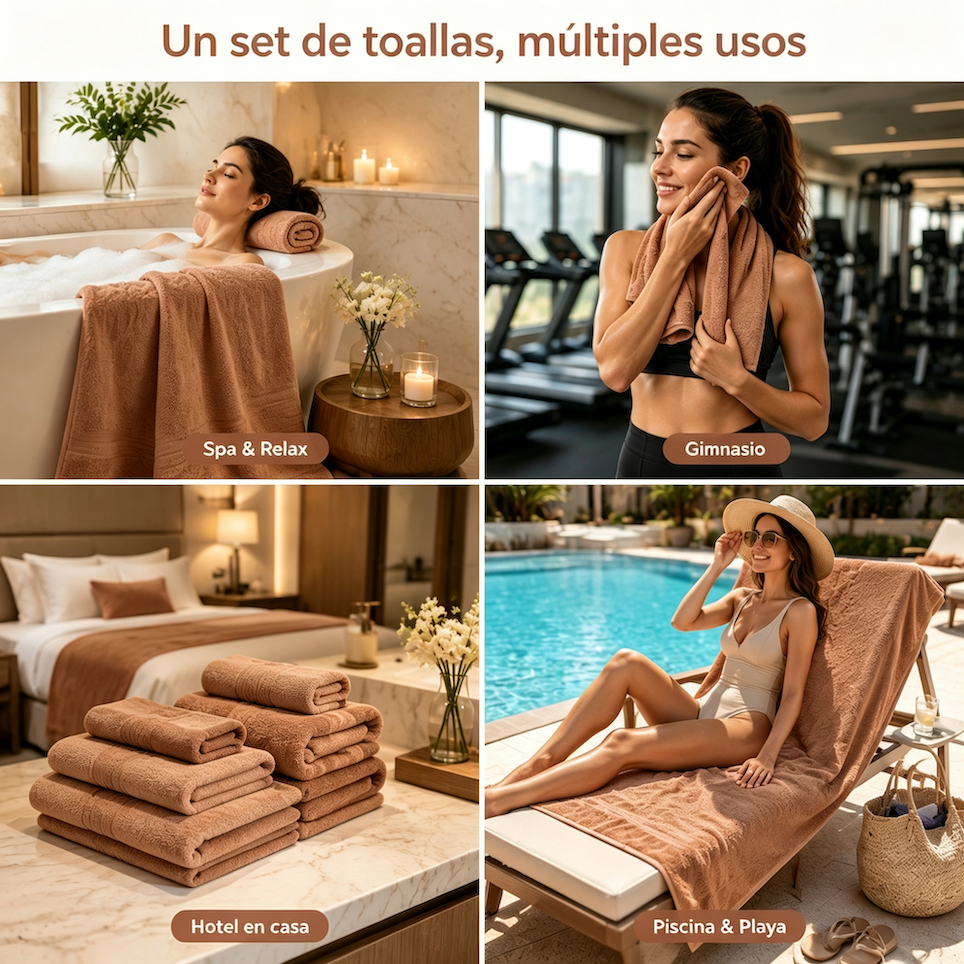 Juego de Toallas Ba o 3 Piezas Algod n Extra Grande 80x150cm Suave y Absorbente Caf-3