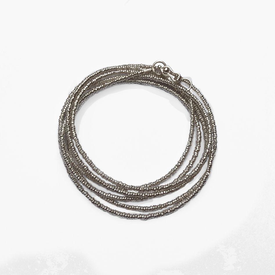 Pulsera Mostacilla de Plata 100 cm-0