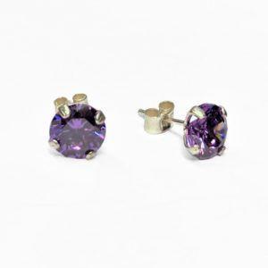 Conjunto de Plata con Circón Lila-3