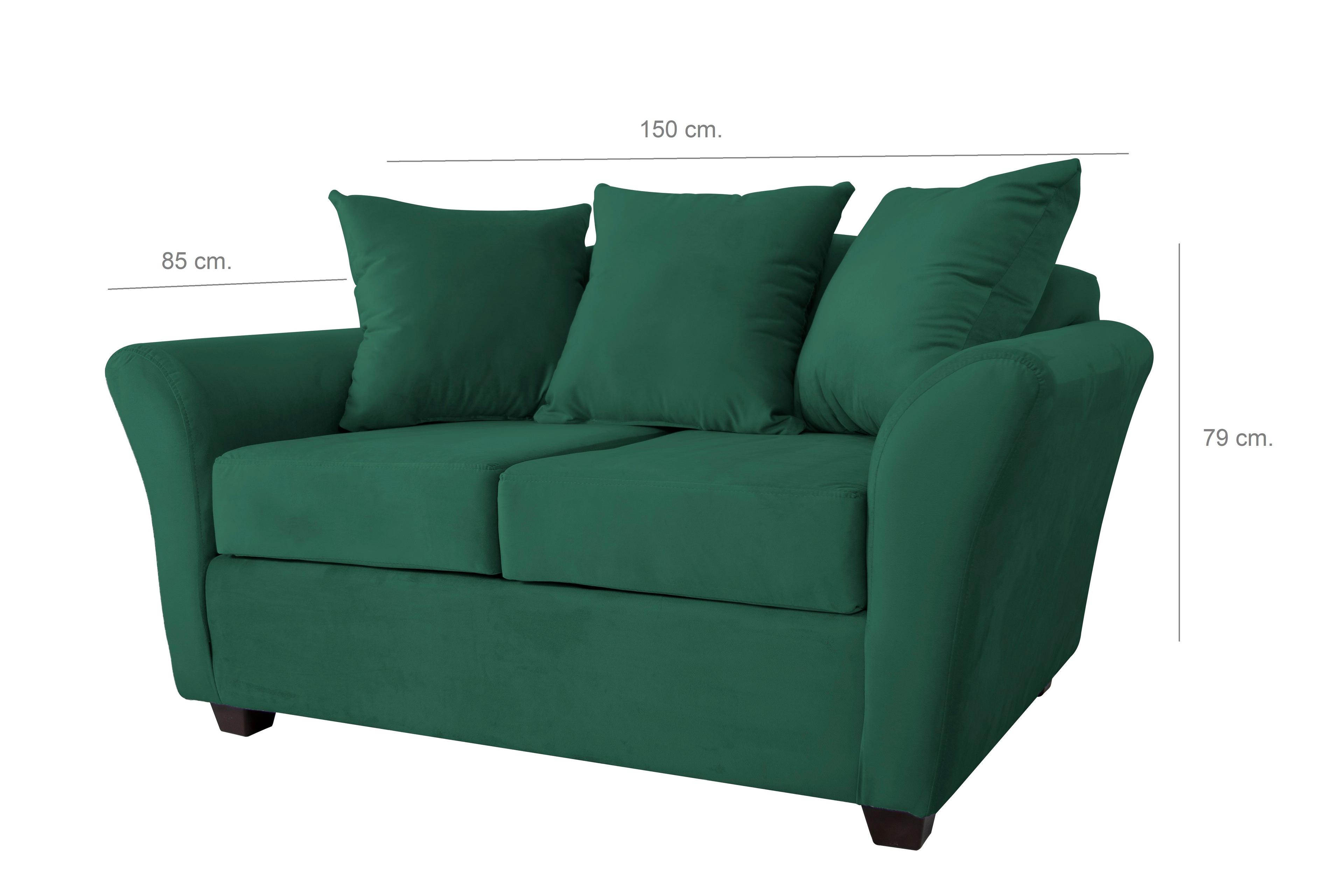 Sofa 2C Gaviota Felpa Verde Botella-1
