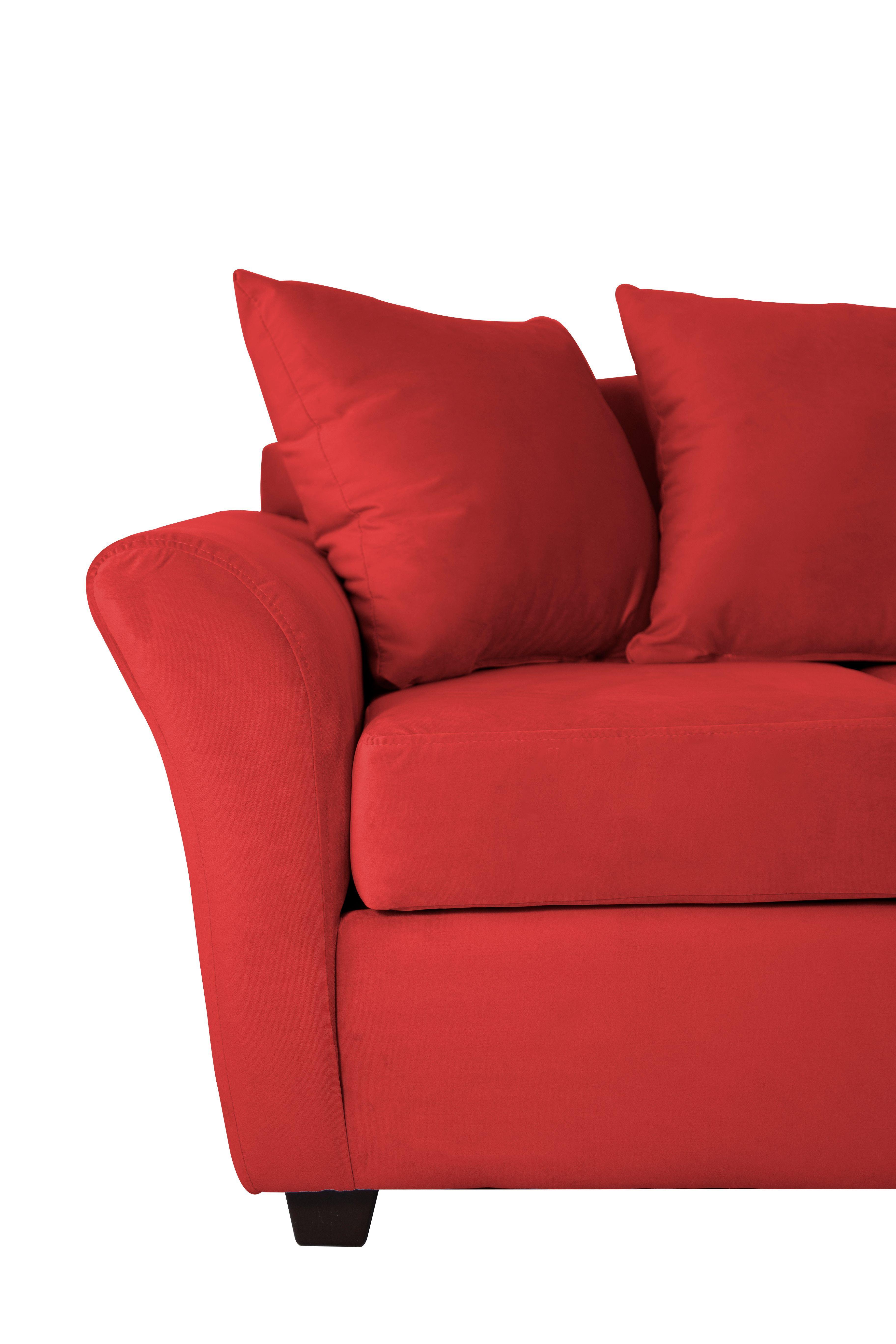Sofa 3C Gaviota Felpa Rojo-4