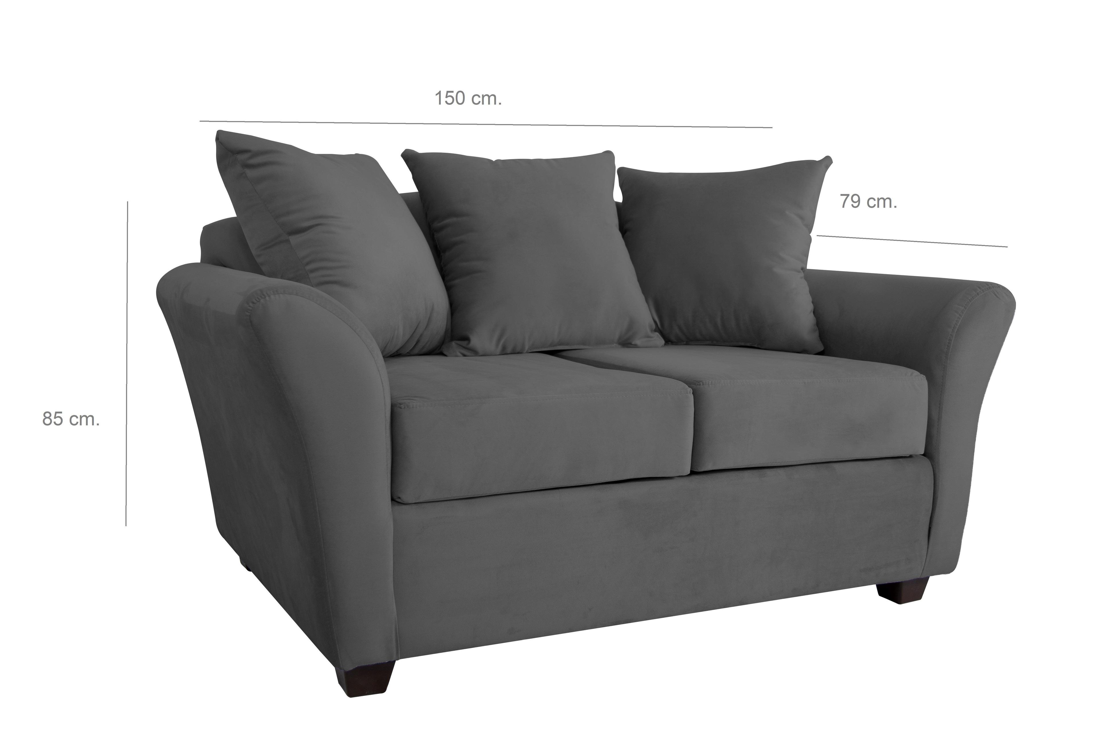 Sofa 2C Gaviota Felpa Gris-1