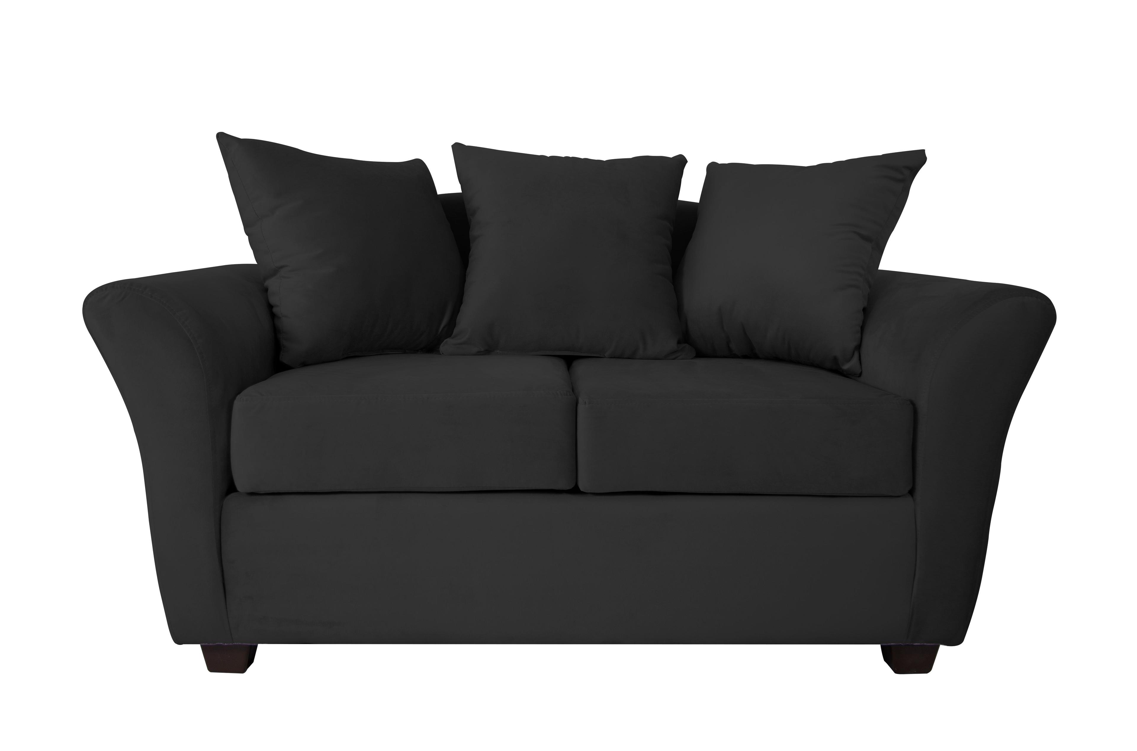Sofa 2C Gaviota Felpa Negro-2