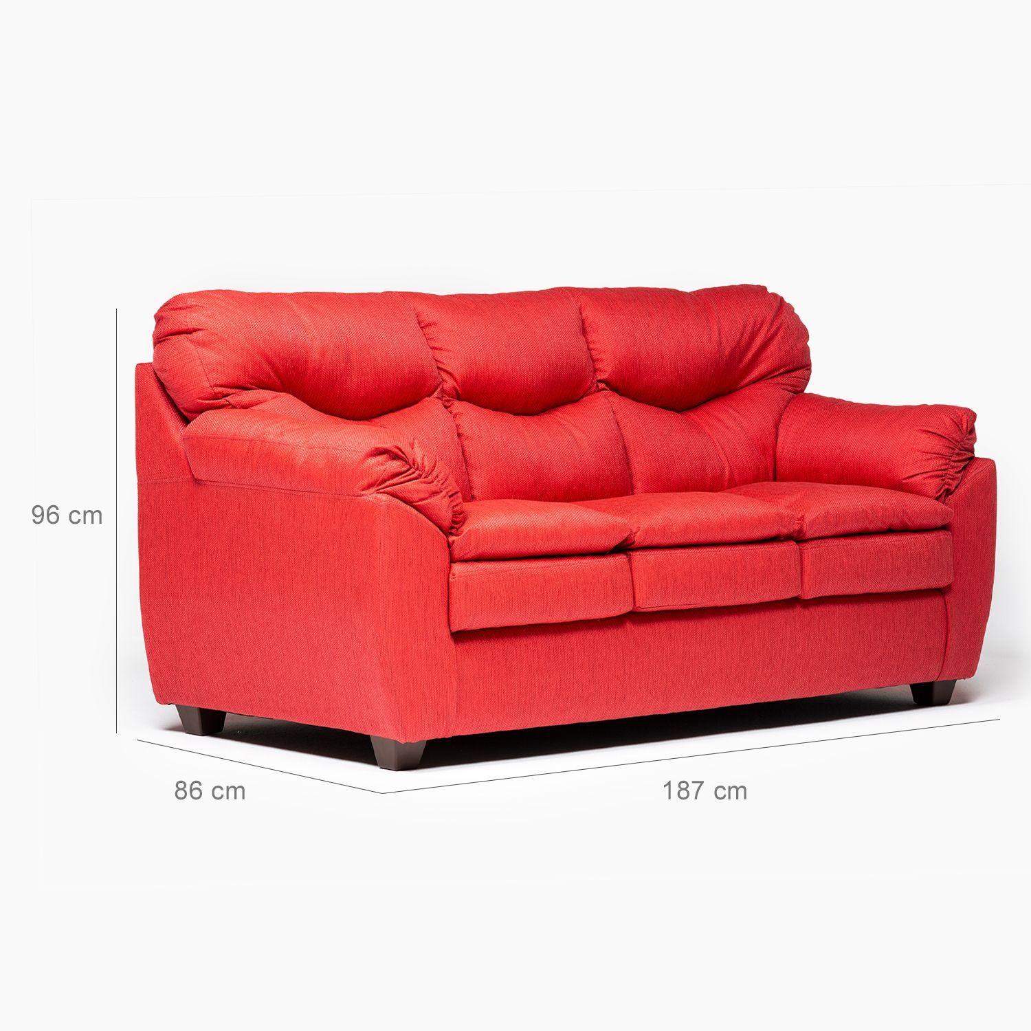 Sofa 3C Alessandra Tela Rojo-1