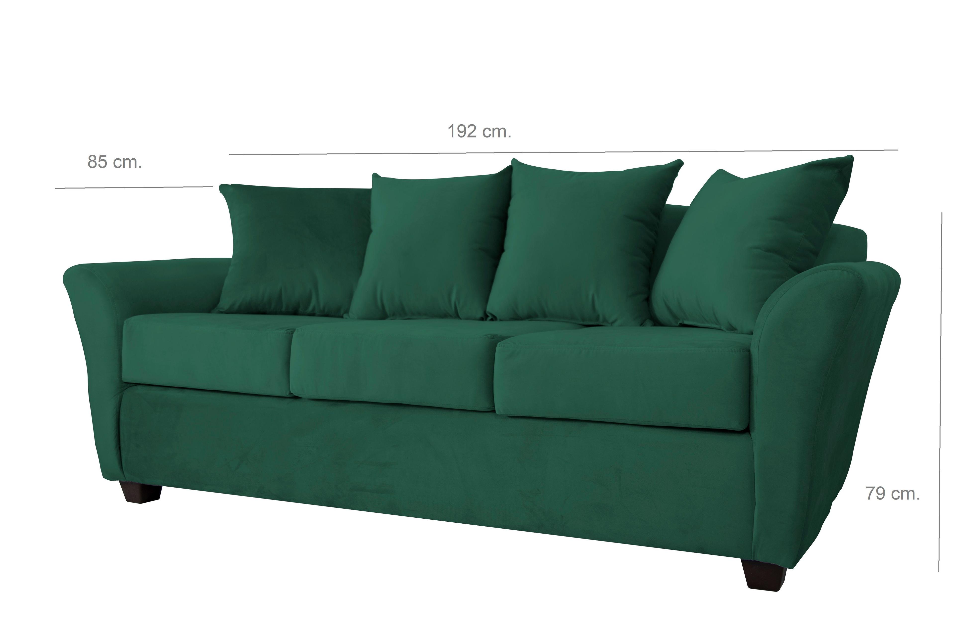 Sofa 3C Gaviota Felpa Verde Botella-2