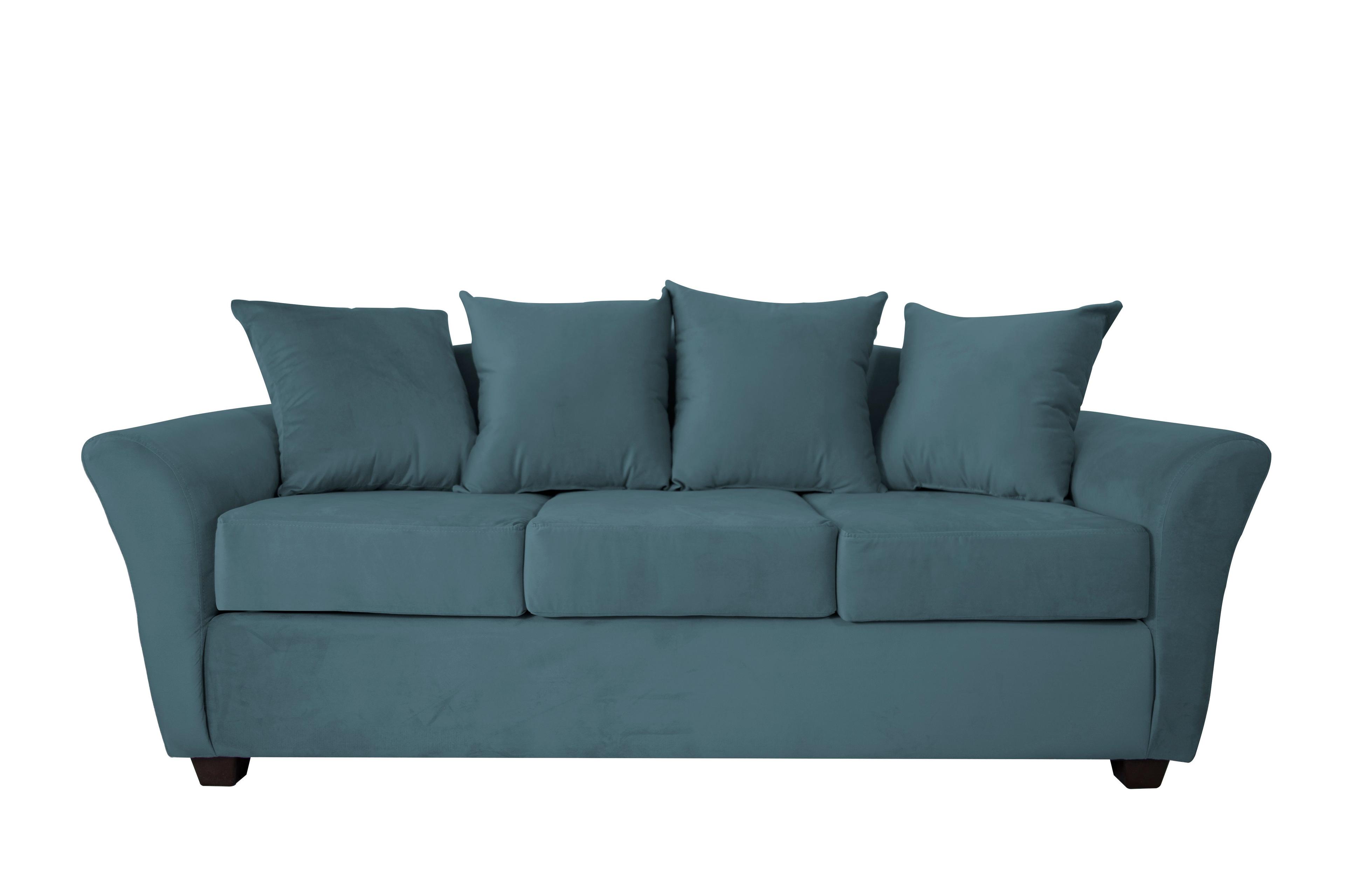 Sofa 3C Gaviota Felpa Azul Petroleo-0