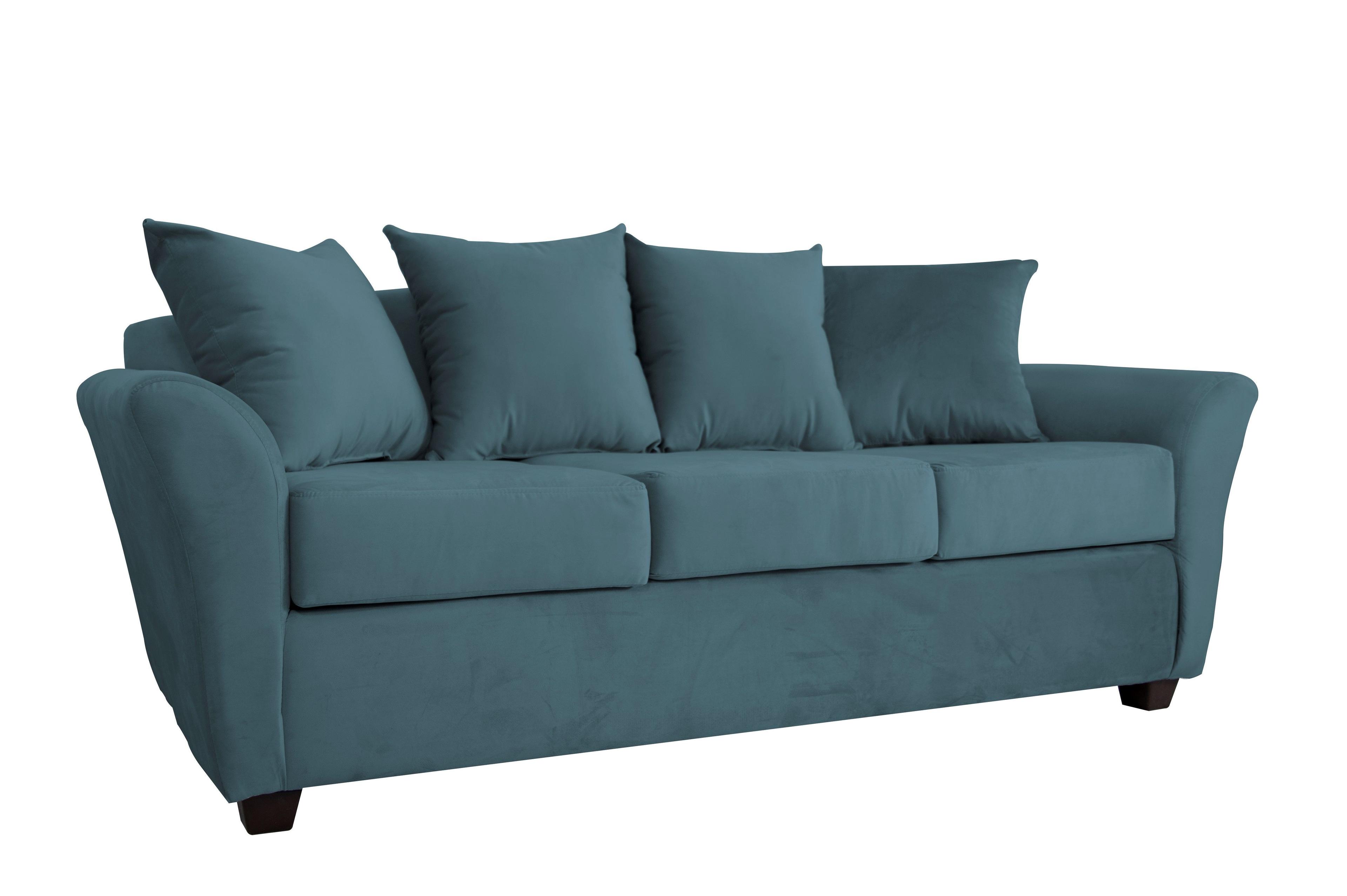 Sofa 3C Gaviota Felpa Azul Petroleo-1