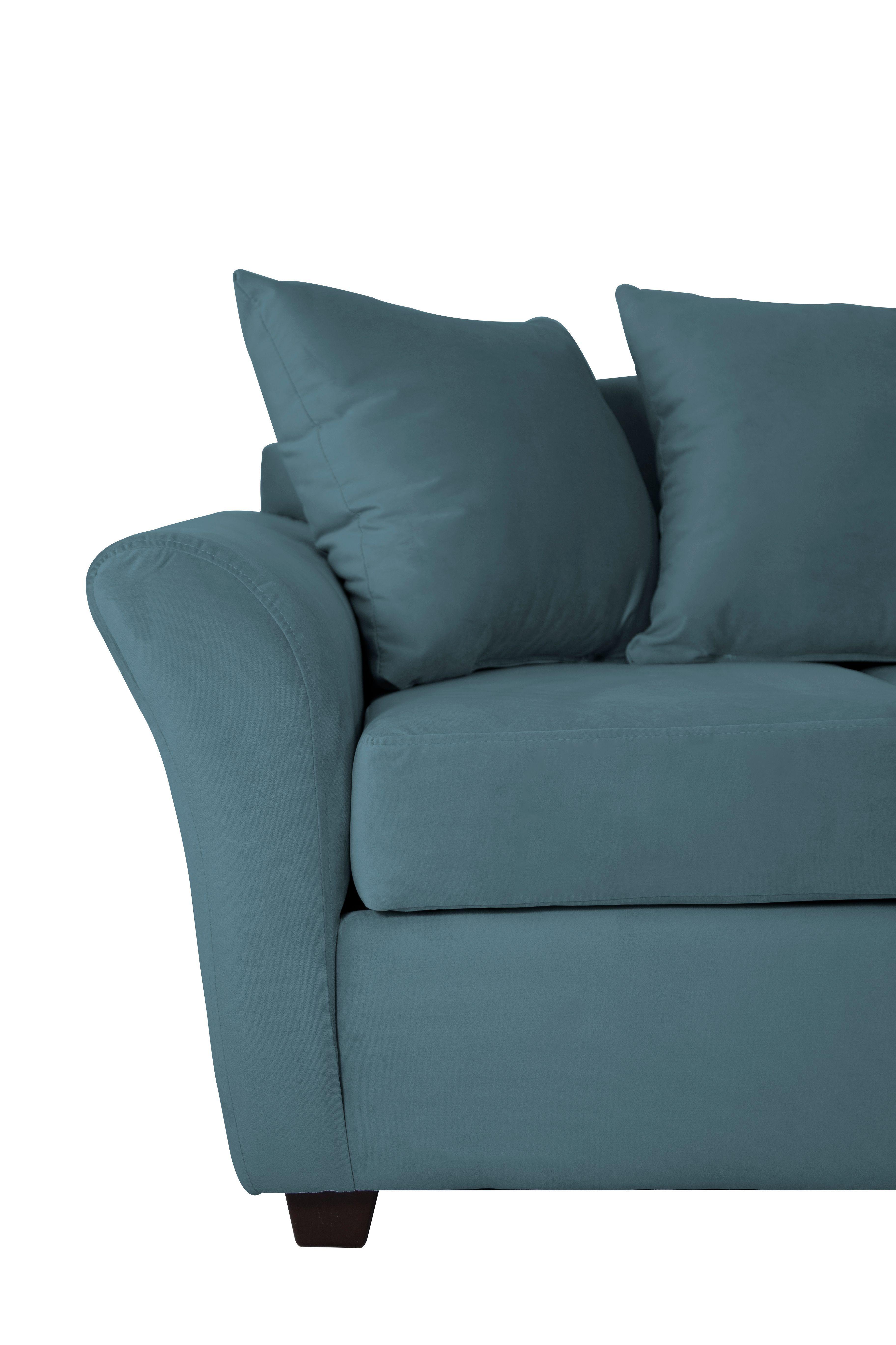 Sofa 3C Gaviota Felpa Azul Petroleo-4