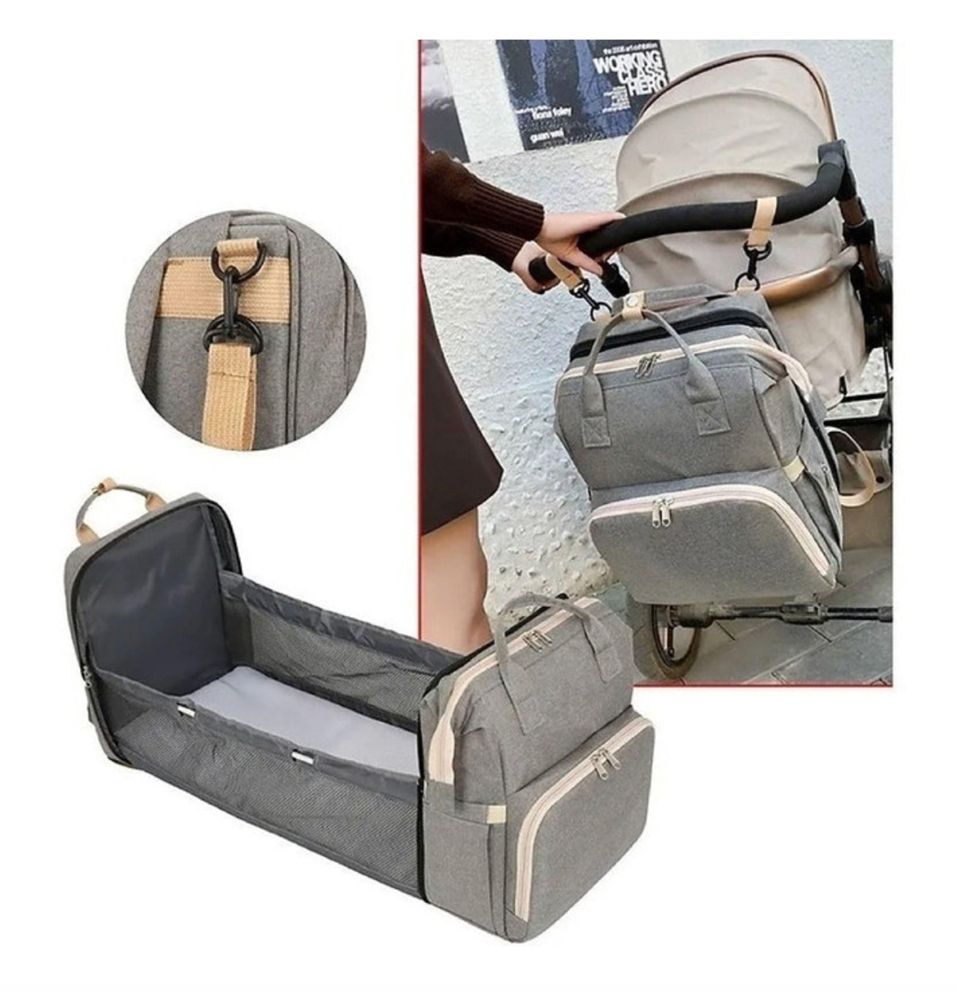 Mochila Maternal Bebe Pañalera 3 En 1 Cuna Mudador Portátil Negra-1