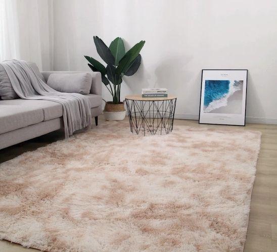 Alfombra Peluda 120cmx160cm Beige Jaspeado-0