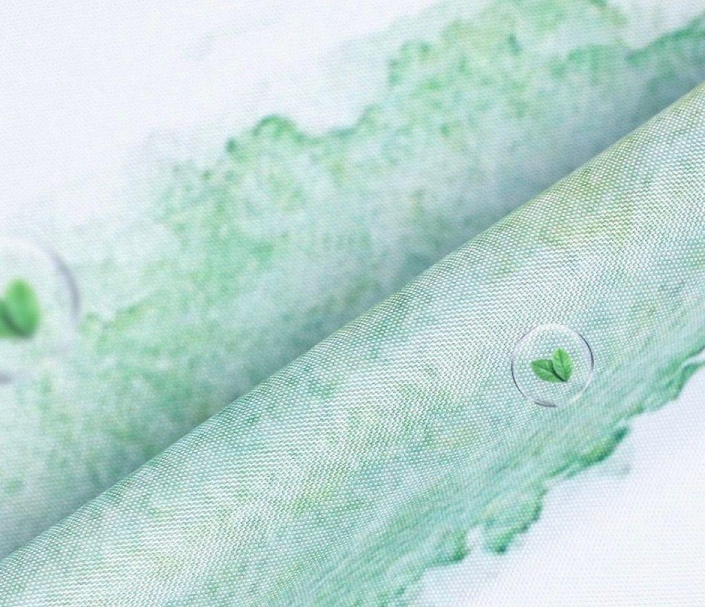 CORTINA DE BAÑO GENERO 600 G IMPERMEABLE CON DISEÑO DE TURQUESA CON ARBOL-1