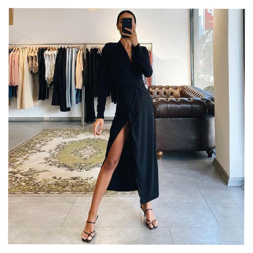 Vestido Largo Fiesta Casual Negro-2