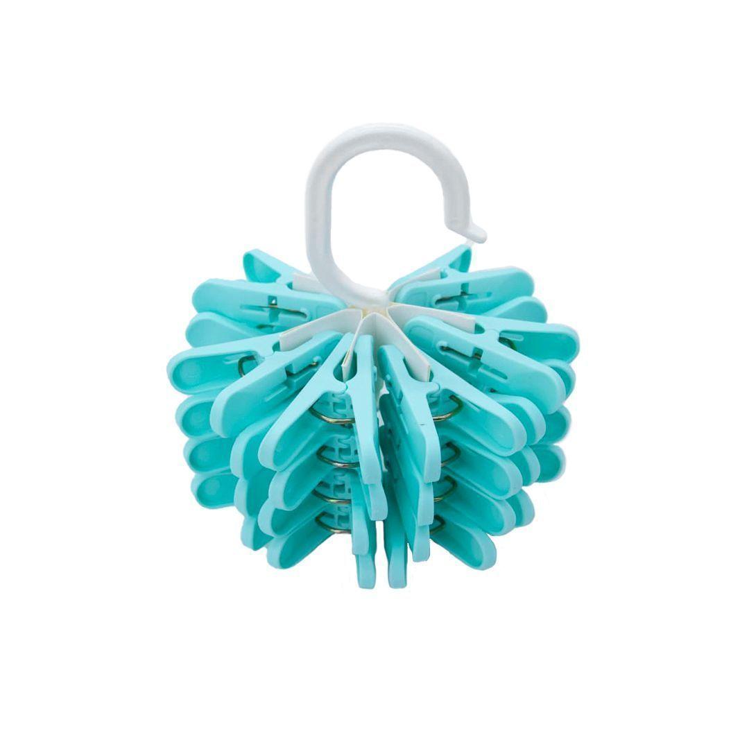 Set 24 Pinzas para Ropa Celeste-0