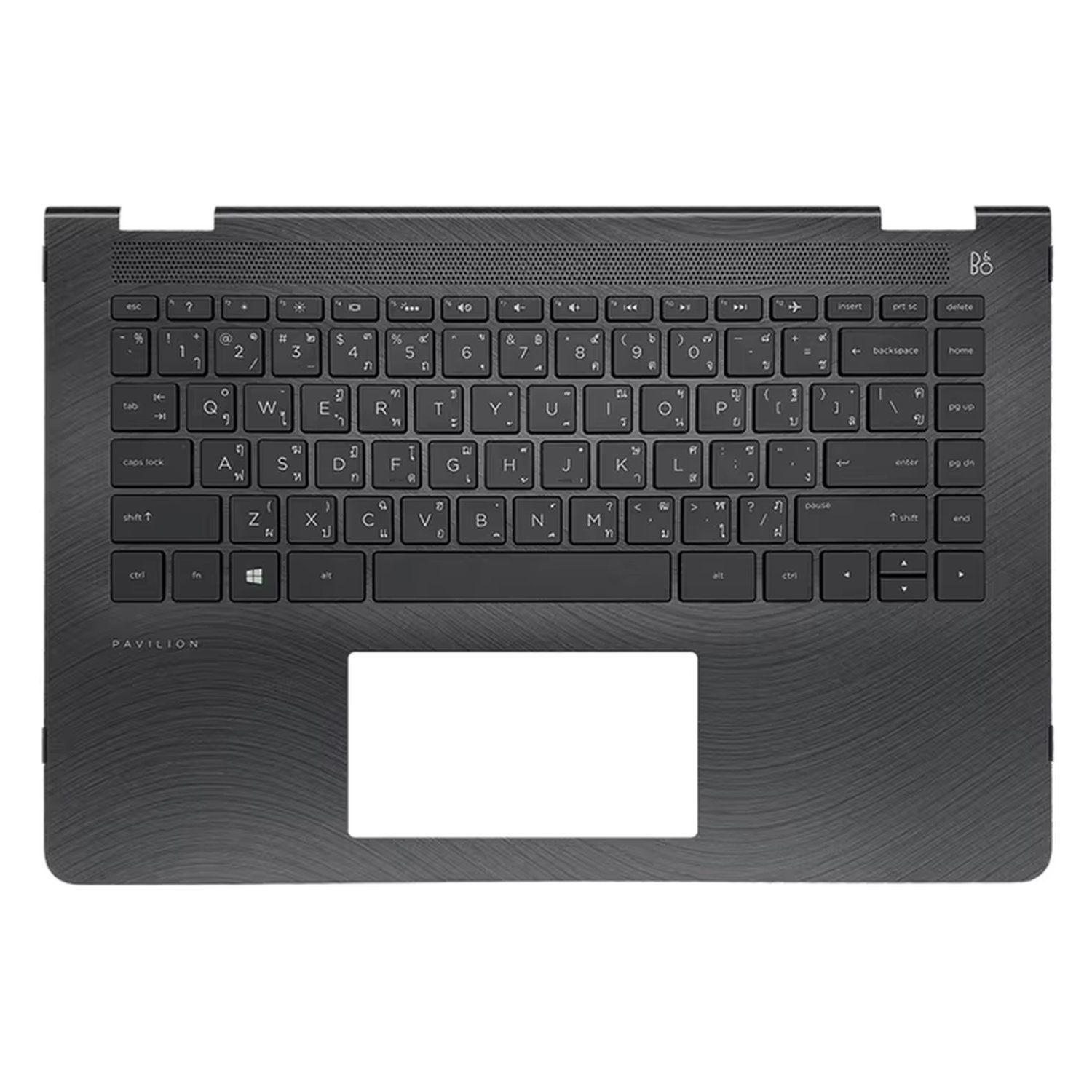 Top Cover HP Teclado Español Plata para Notebook Pavilion x360 14 G1-0