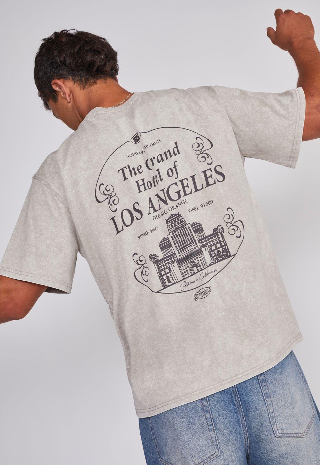 Polera Hombre Relaxed Los Angeles Café Sioux-4