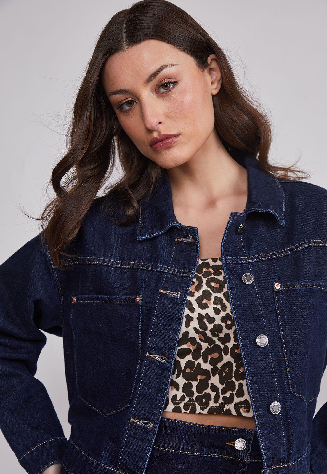 Chaqueta Mujer Denim Crop Azul Sioux-2