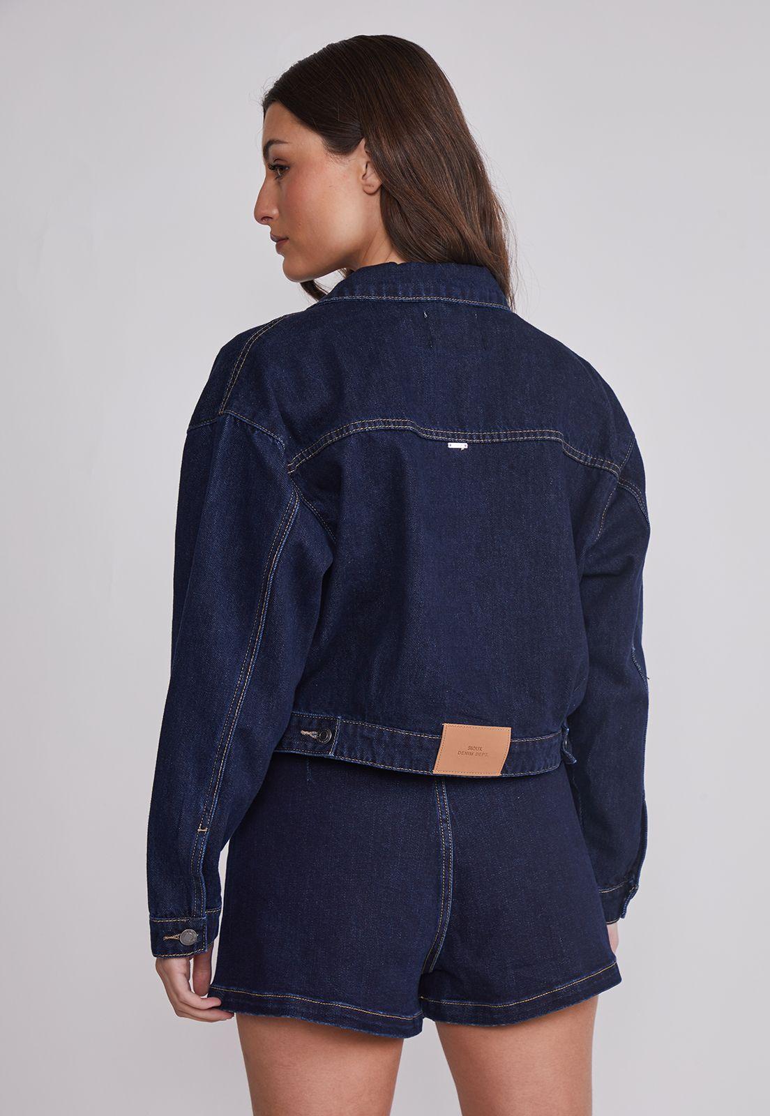 Chaqueta Mujer Denim Crop Azul Sioux-3