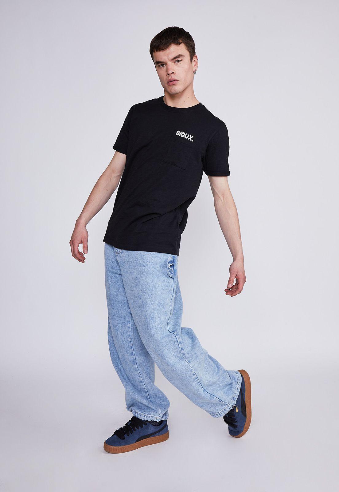 Polera Hombre Negro Bolsillo Sioux-4