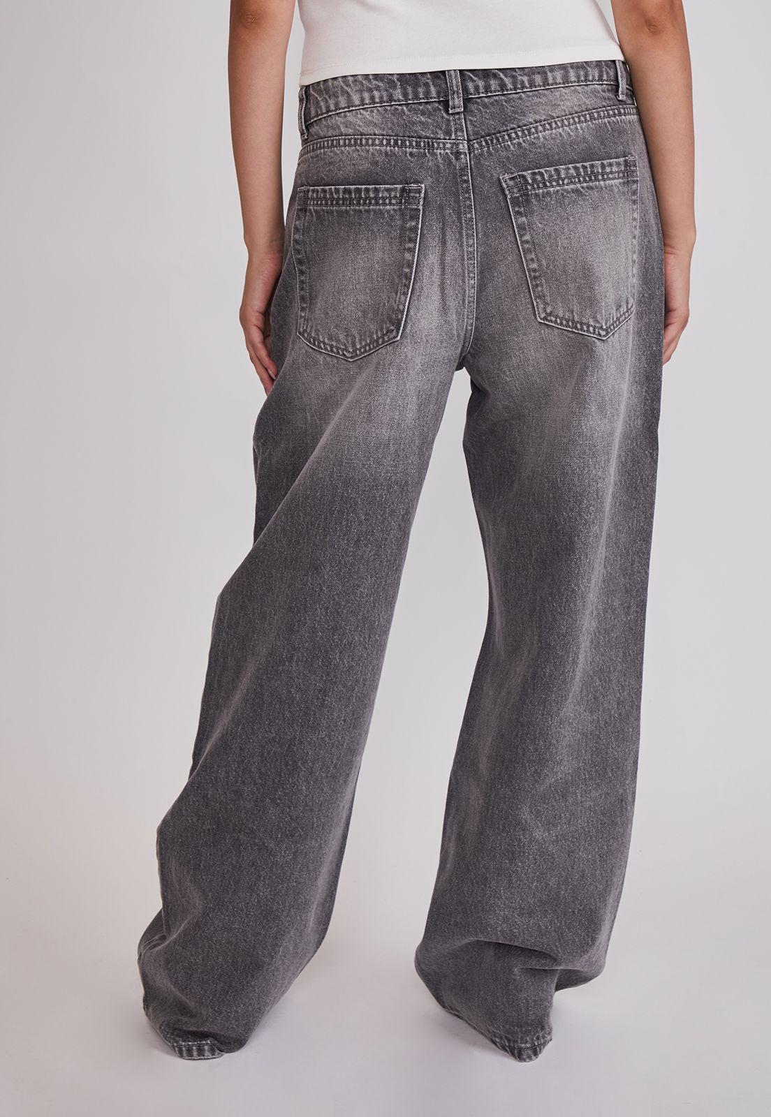 Jeans Mujer Baggy Tiro Medio Gris Sioux-2