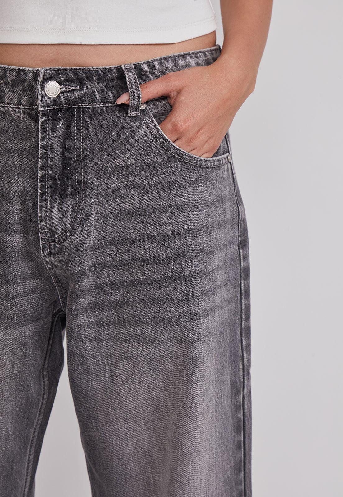 Jeans Mujer Baggy Tiro Medio Gris Sioux-3