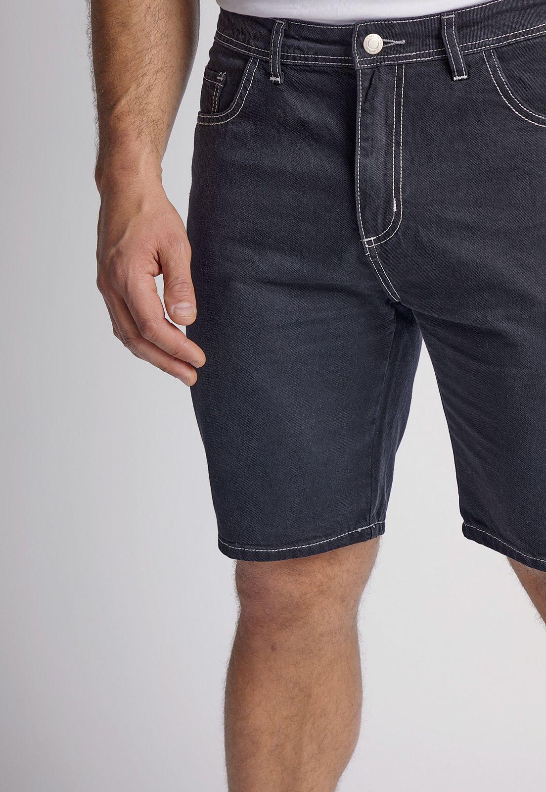 Bermuda Hombre Regular Fit Contraste Negro Sioux-1