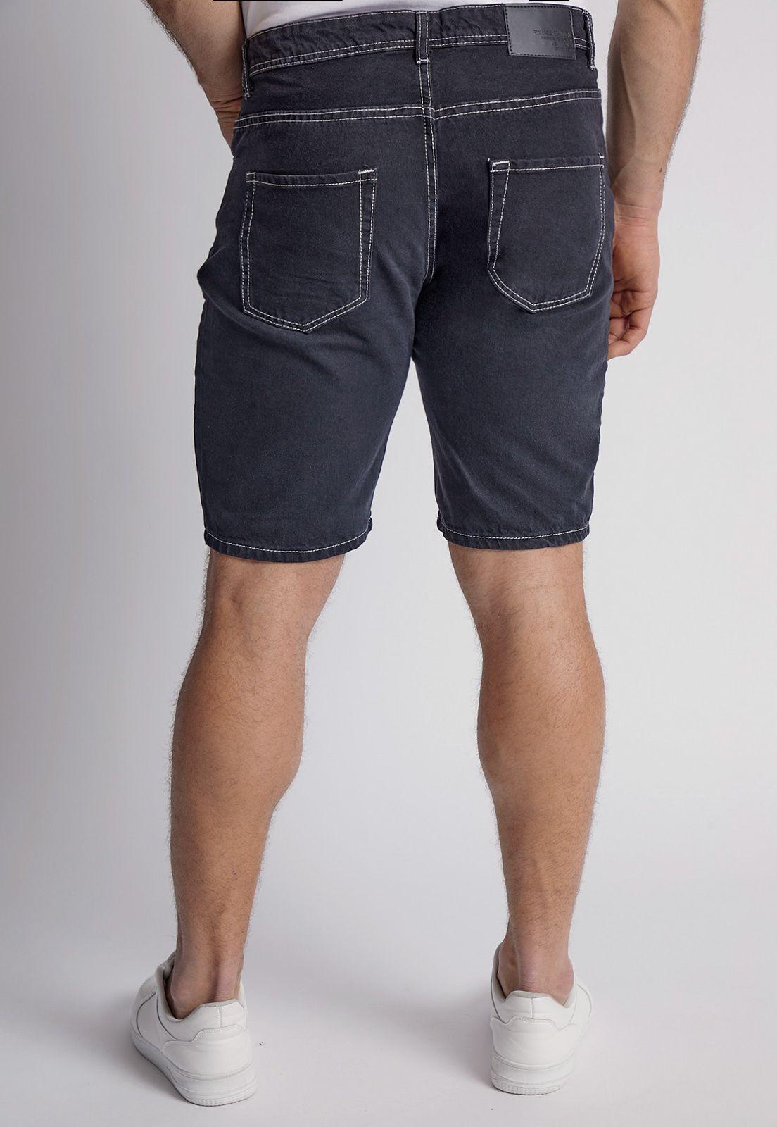 Bermuda Hombre Regular Fit Contraste Negro Sioux-2