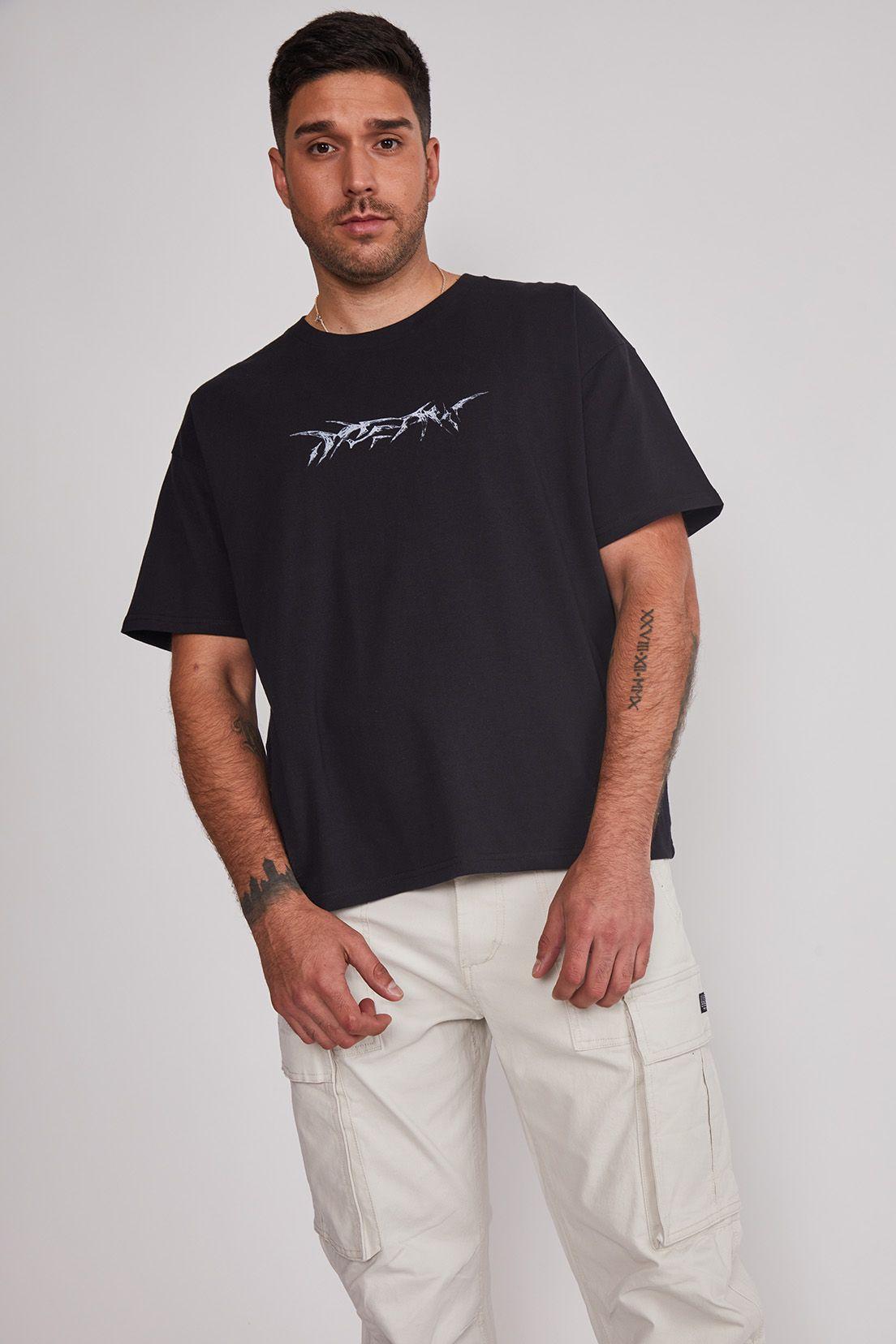 Polera Hombre Boxy Pegasus Negro Sioux-1