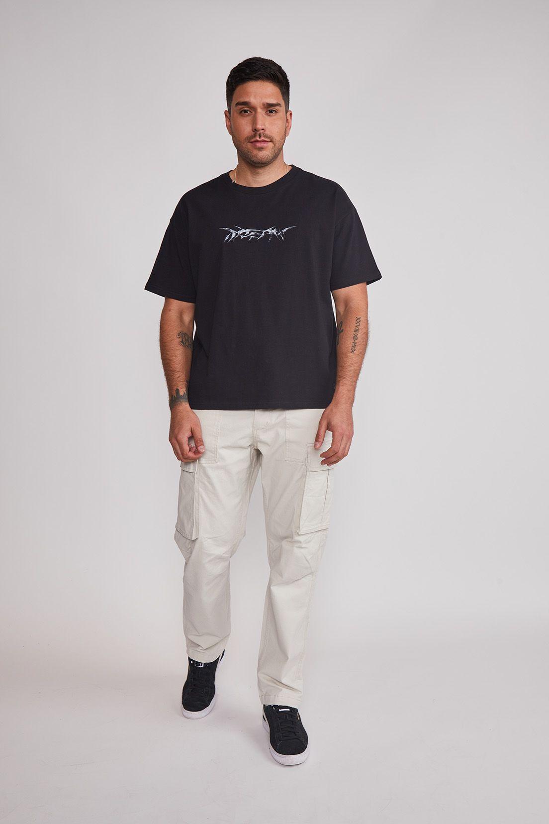 Polera Hombre Boxy Pegasus Negro Sioux-4