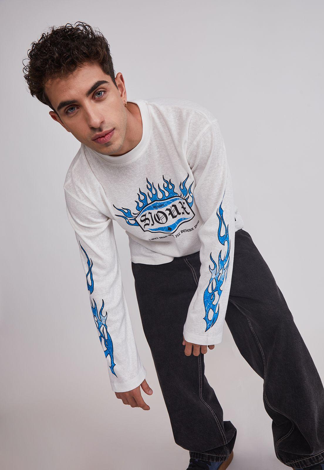 Polera Hombre Llamas Crudo Sioux-2