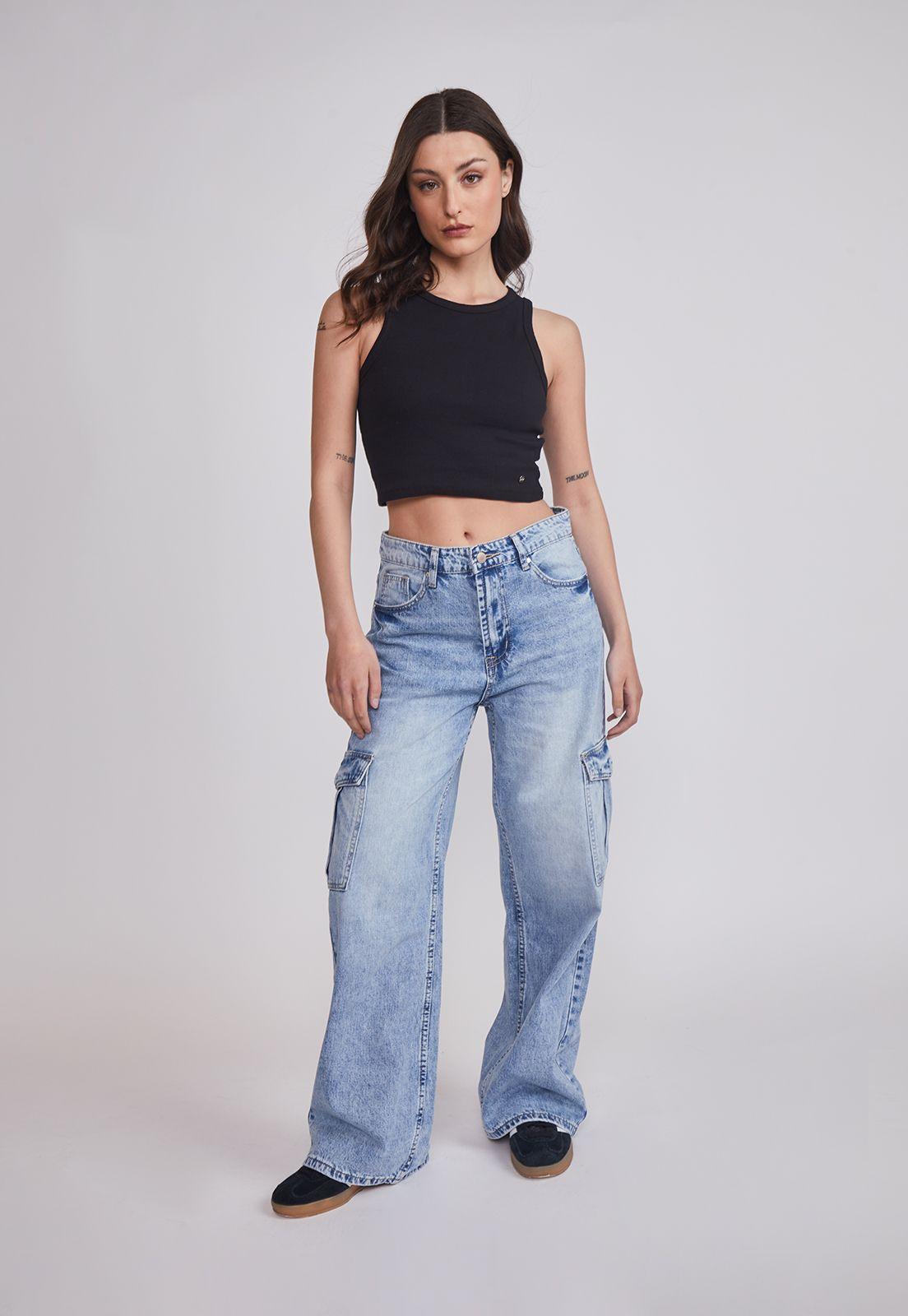 Peto Mujer Halter Crop Café Sioux-4