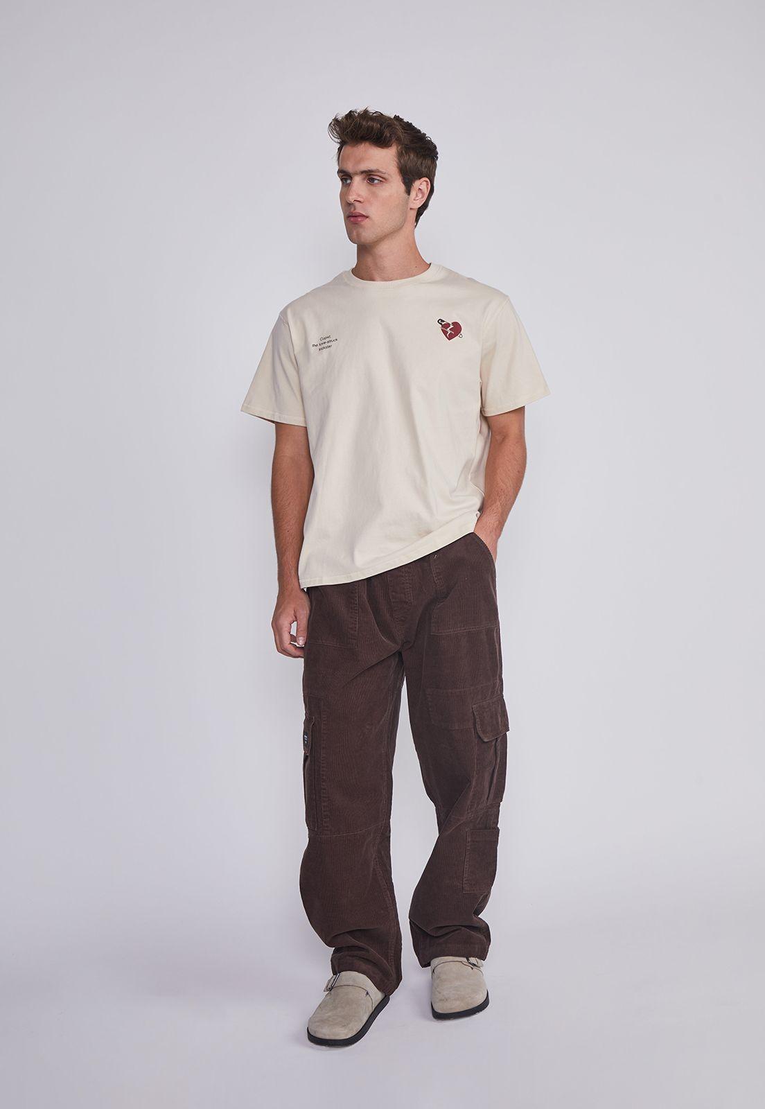 Polera Hombre Corazon Cupido Beige Sioux-4