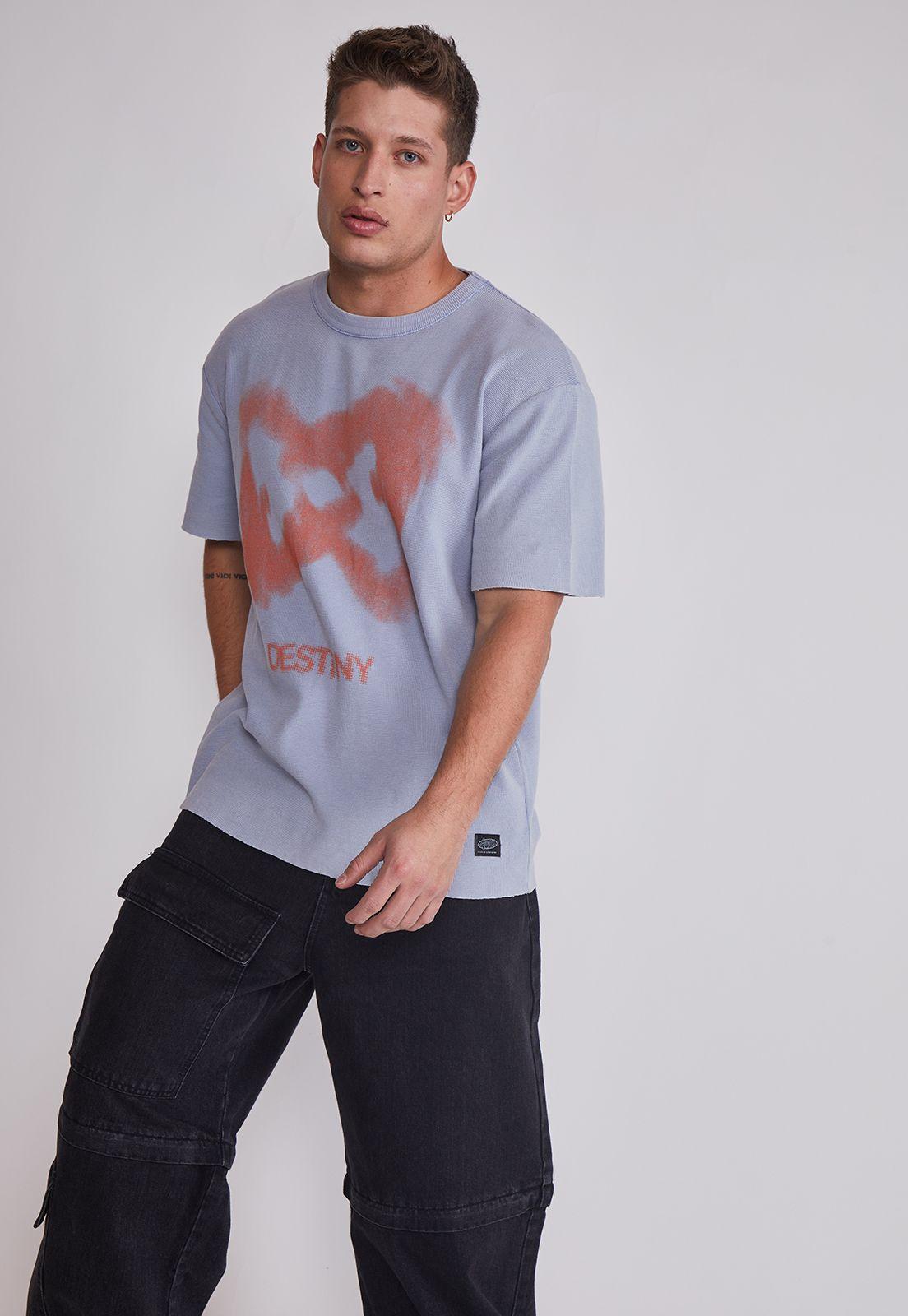 Polera Hombre Waffle Relaxed Celeste Sioux-3