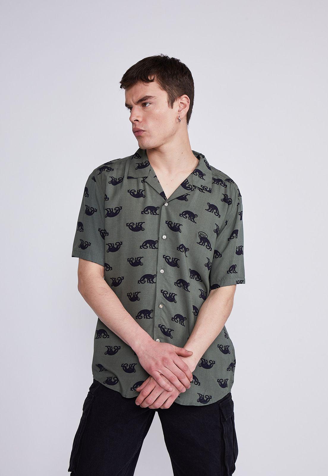 Camisa Hombre Verde Monos Sioux-0
