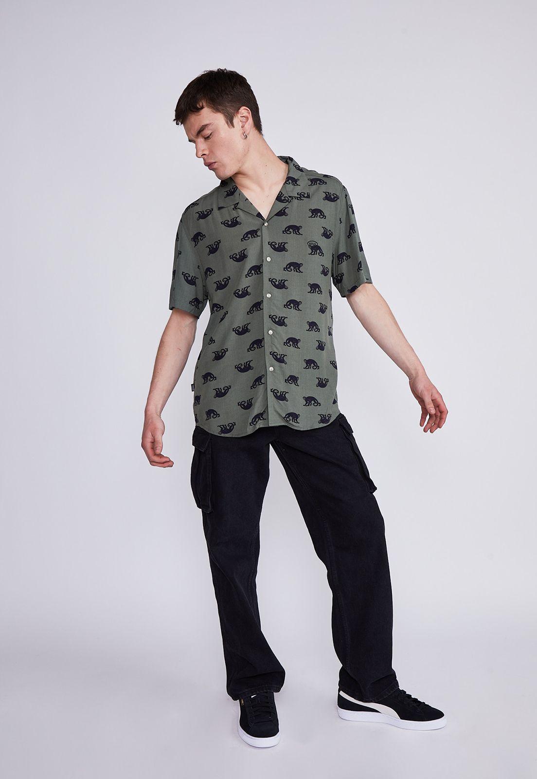 Camisa Hombre Verde Monos Sioux-2