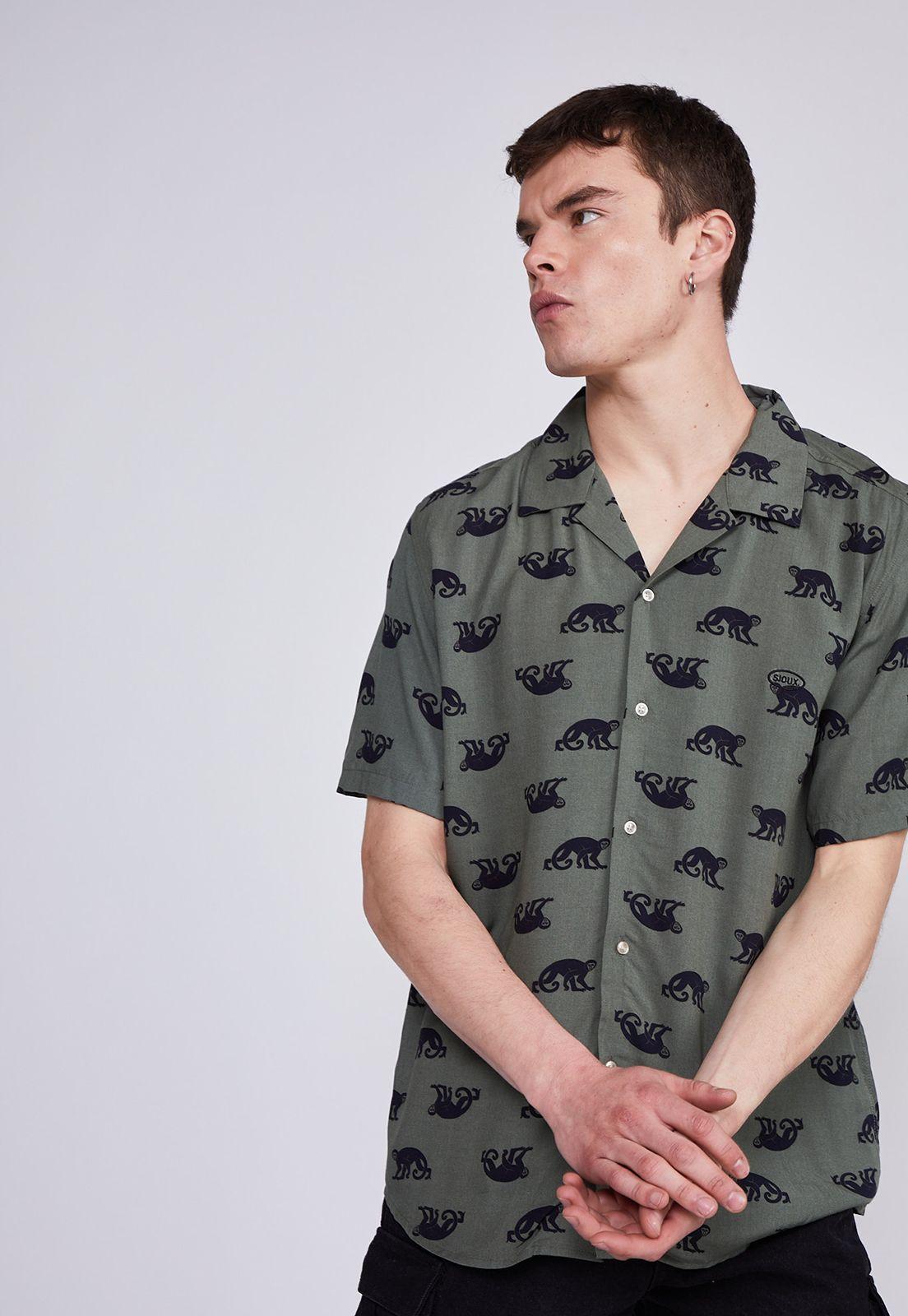 Camisa Hombre Verde Monos Sioux-4