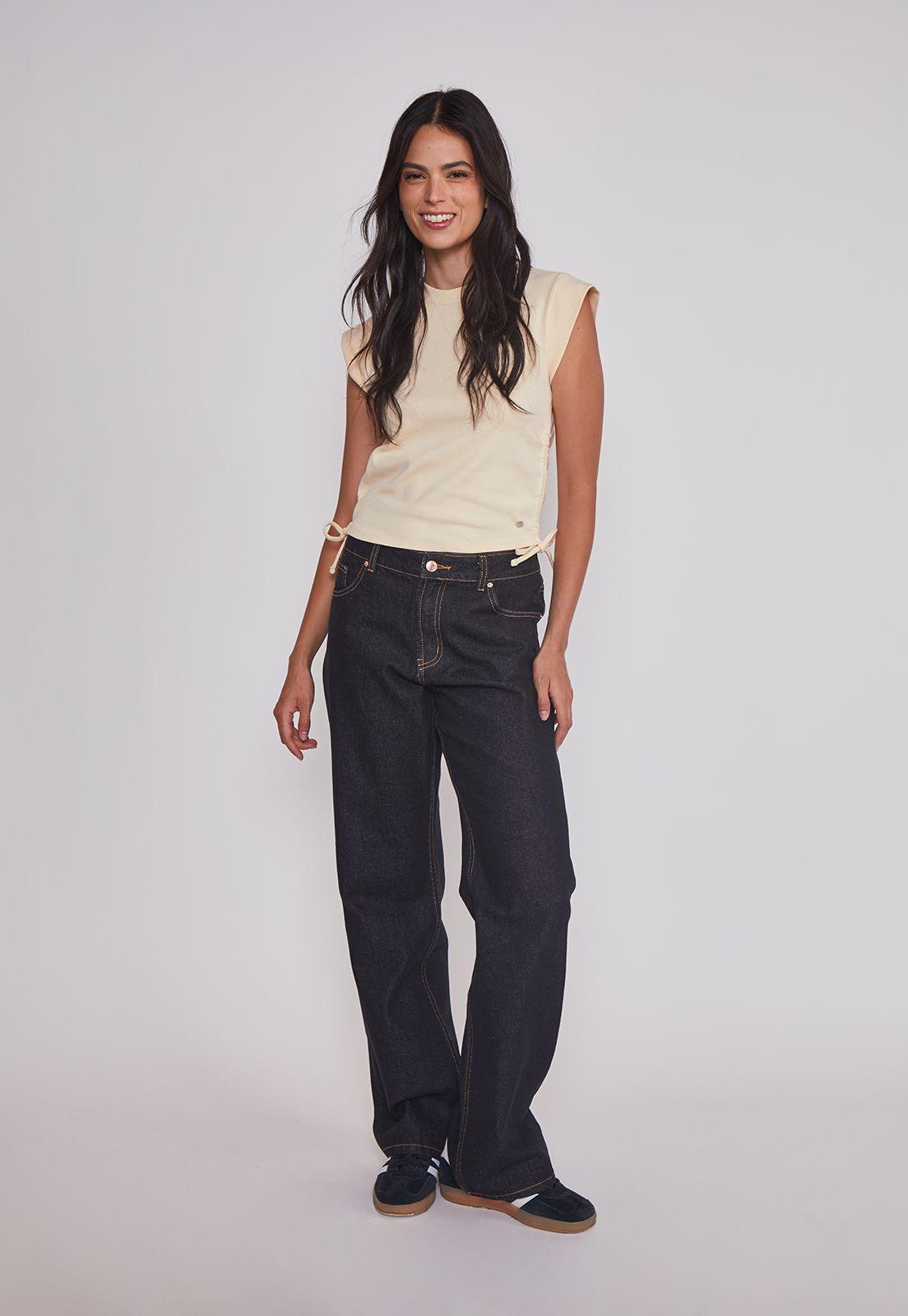 Polera Mujer Ajustador Costados Amarillo Sioux-2