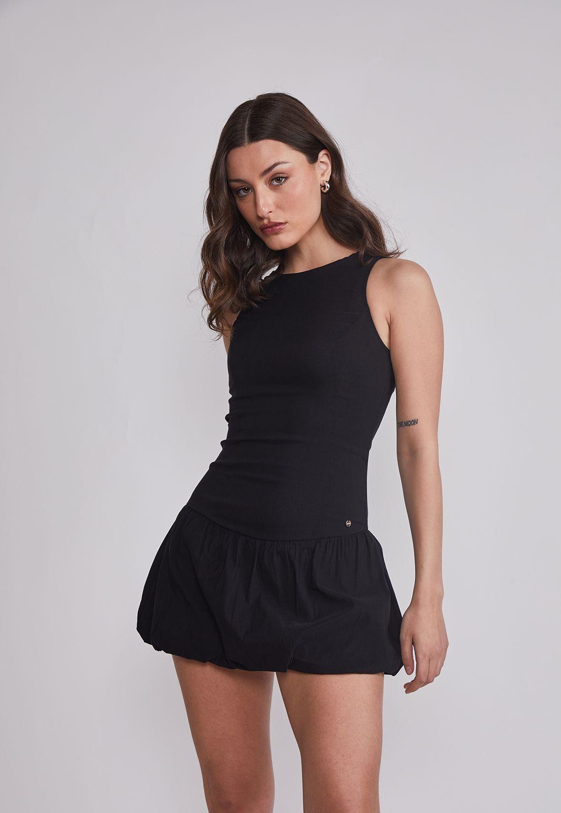 Vestido Mujer Ajustado Globo Negro Sioux-0