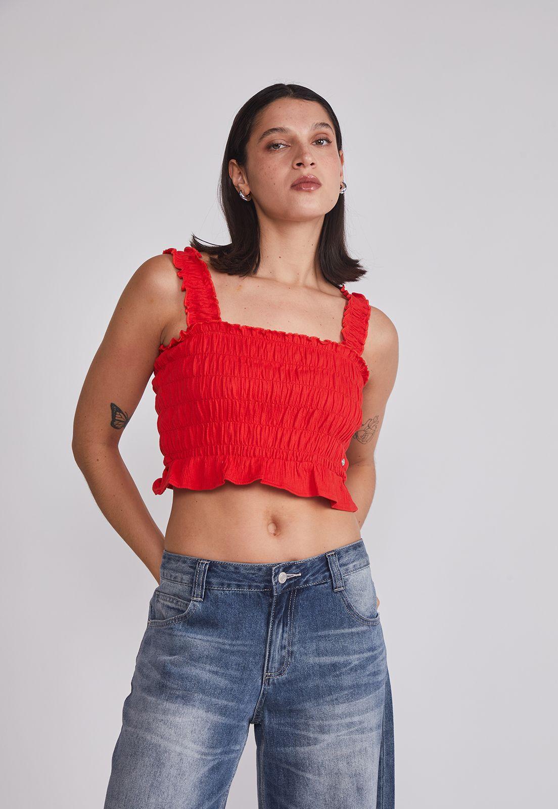 Peto Mujer Elasticado Panal Rojo Sioux-0