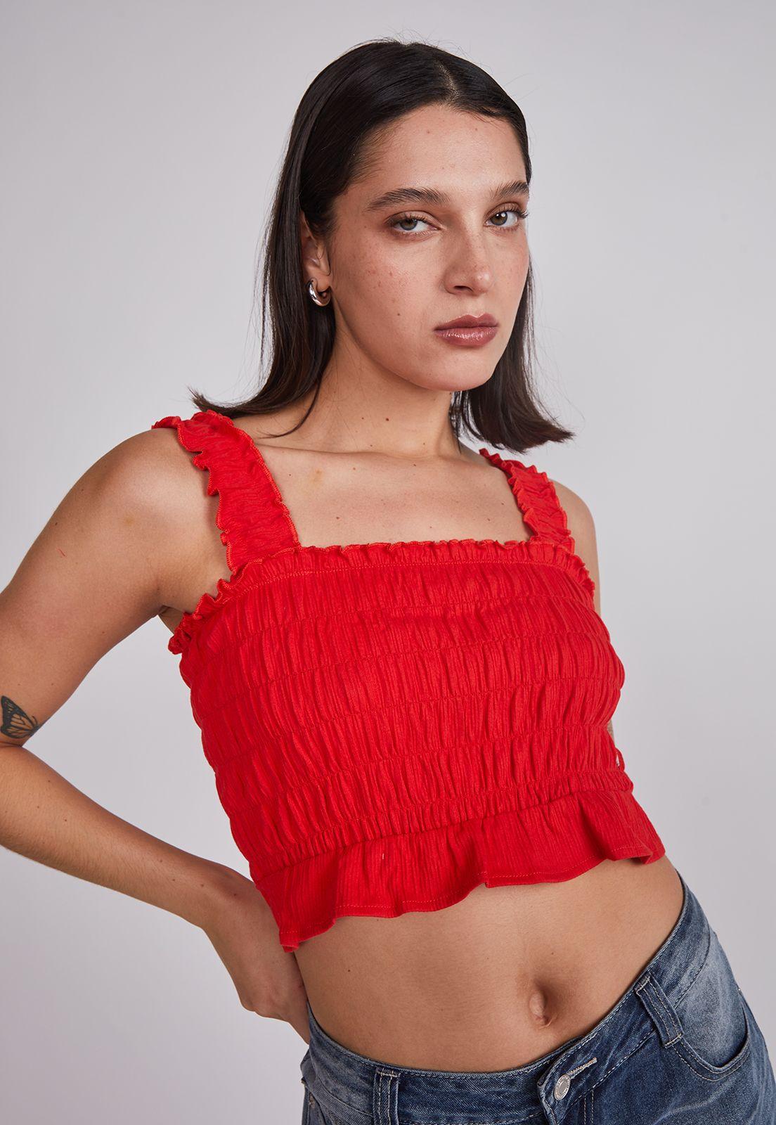 Peto Mujer Elasticado Panal Rojo Sioux-1