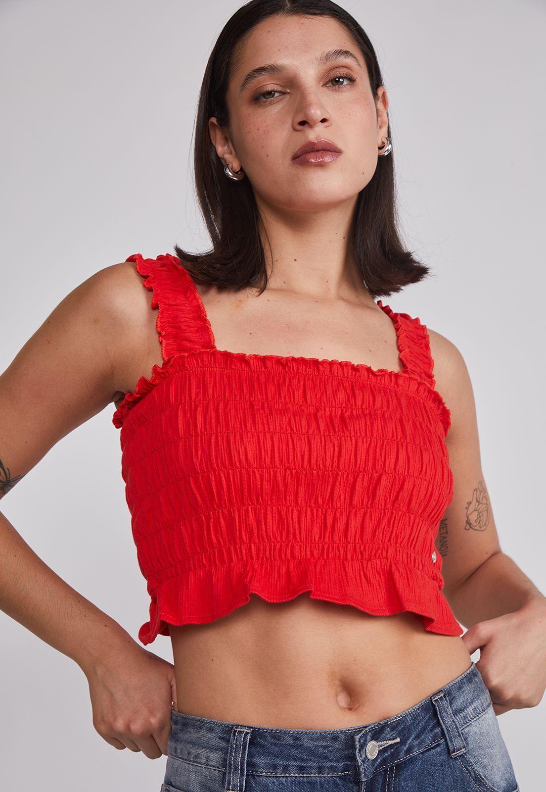 Peto Mujer Elasticado Panal Rojo Sioux-2