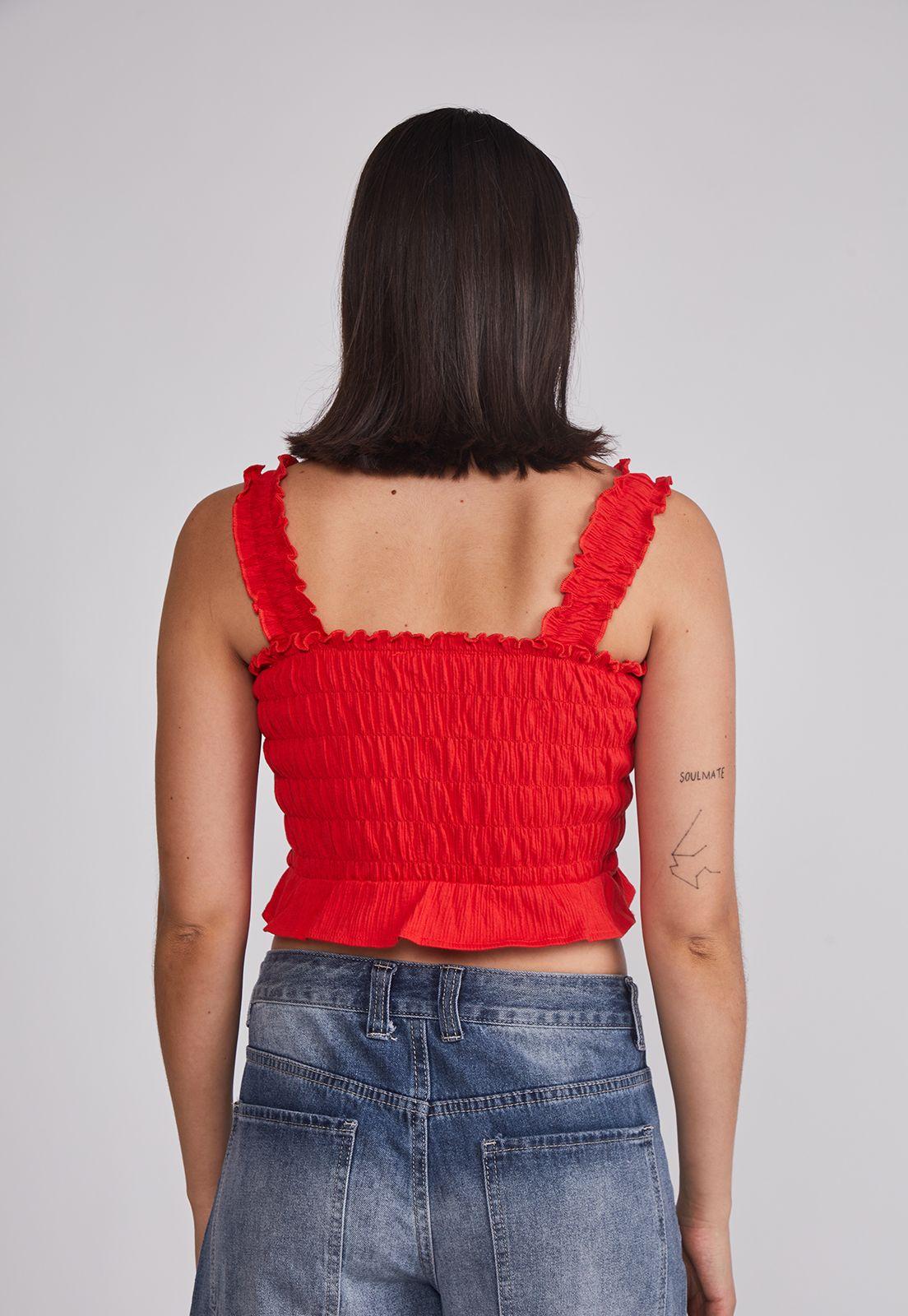Peto Mujer Elasticado Panal Rojo Sioux-3
